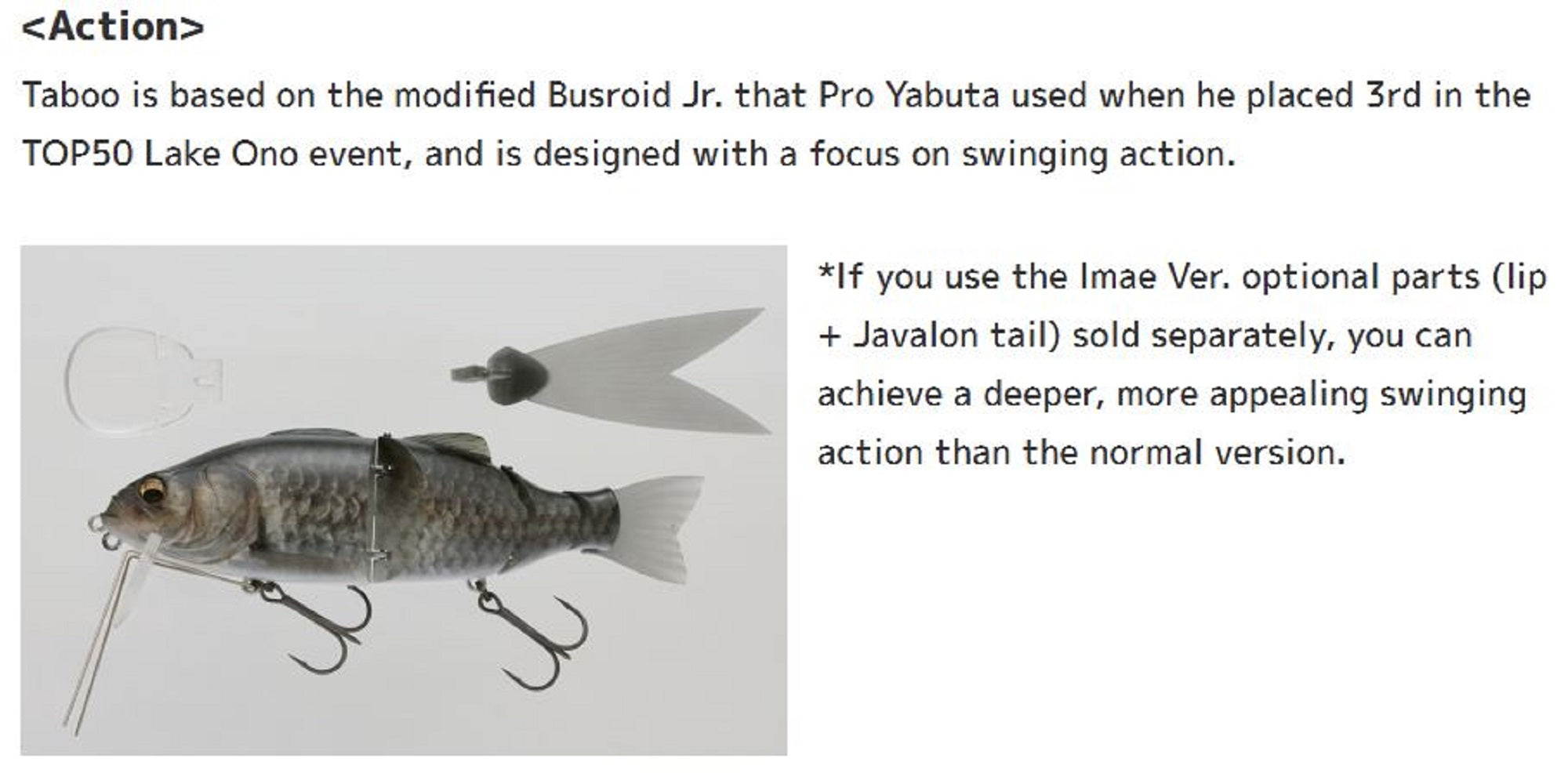 Imakatsu IK Bassoid JR Taboo 3DR 140mm Floating Lure 510 (6963)