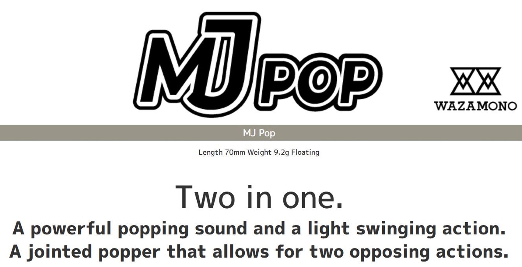 Imakatsu MJ Pop 70mm 9.2 grams Floating Lure 1029 (7694)
