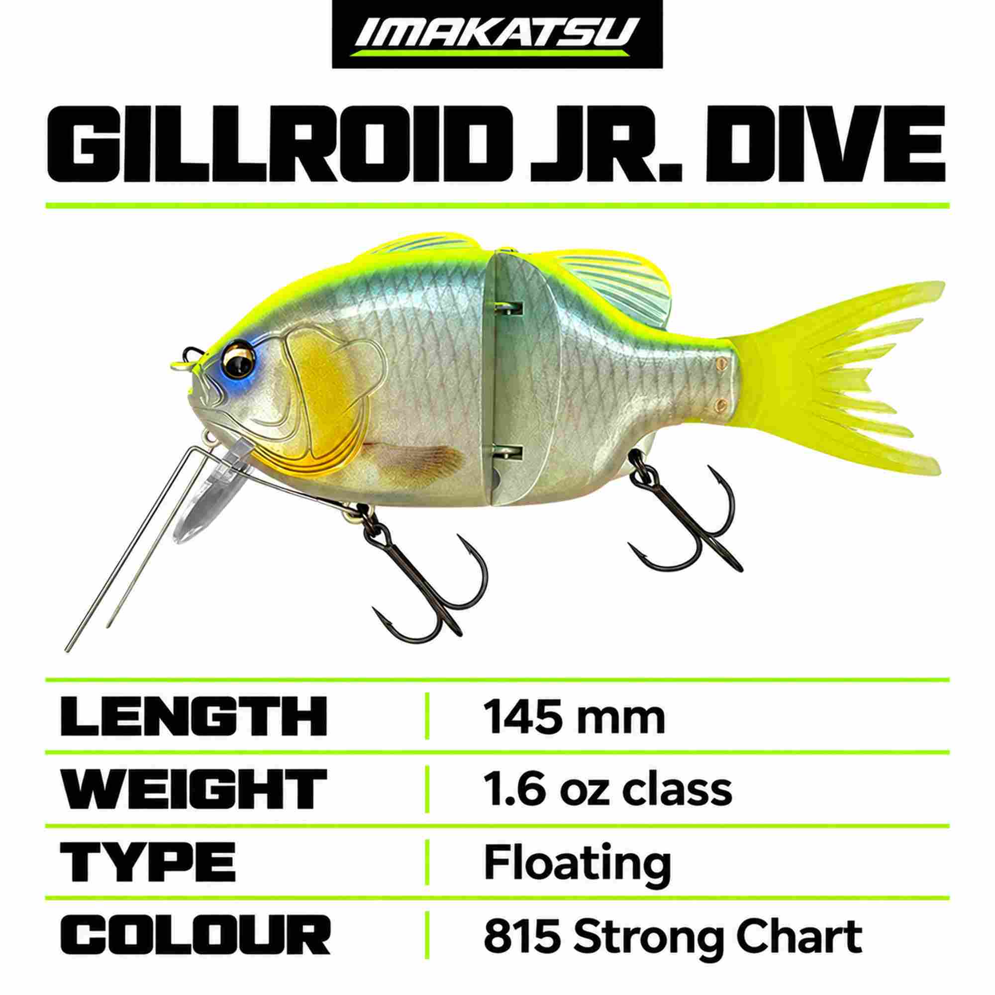 Imakatsu Gillroid Jr Dive 145mm 45 grams Floating Lure 815 (8745)