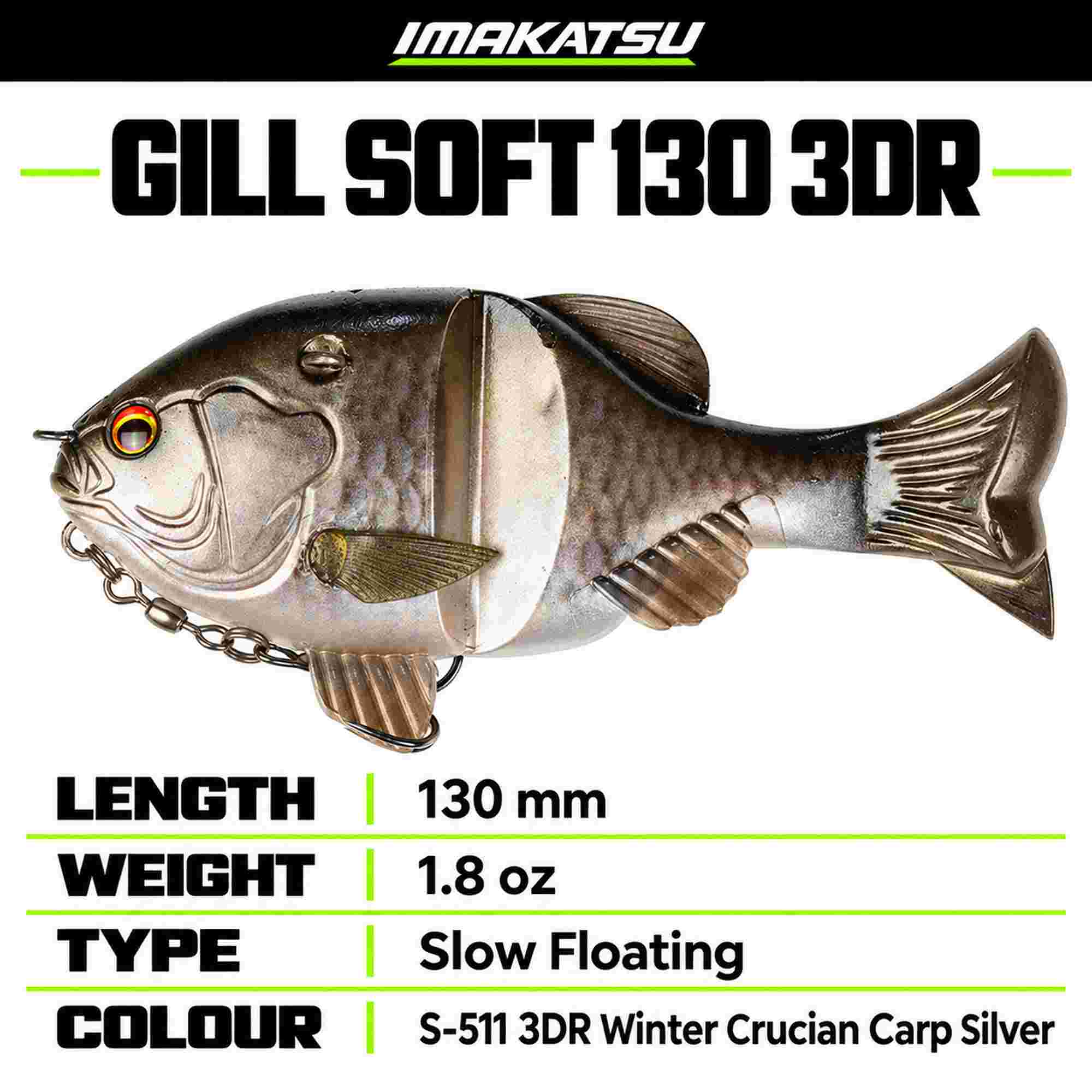 Imakatsu Soft Lure Gil Soft 130 Floating 3DR S-511 (0489)