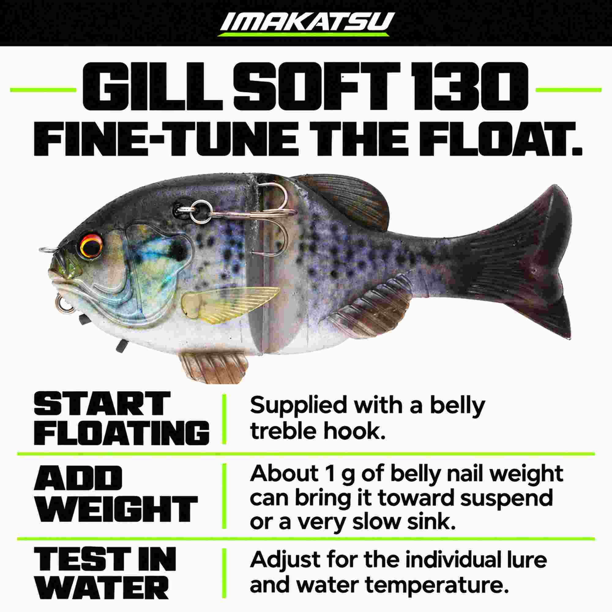 Imakatsu Soft Lure Gil Soft 130 Floating 3DR S-511 (0489)