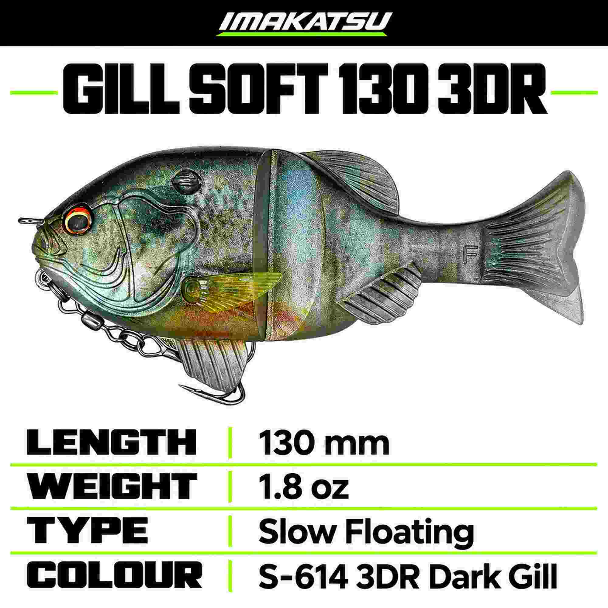 Imakatsu Soft Lure Gil Soft 130 Floating 3DR S-614 (0557)