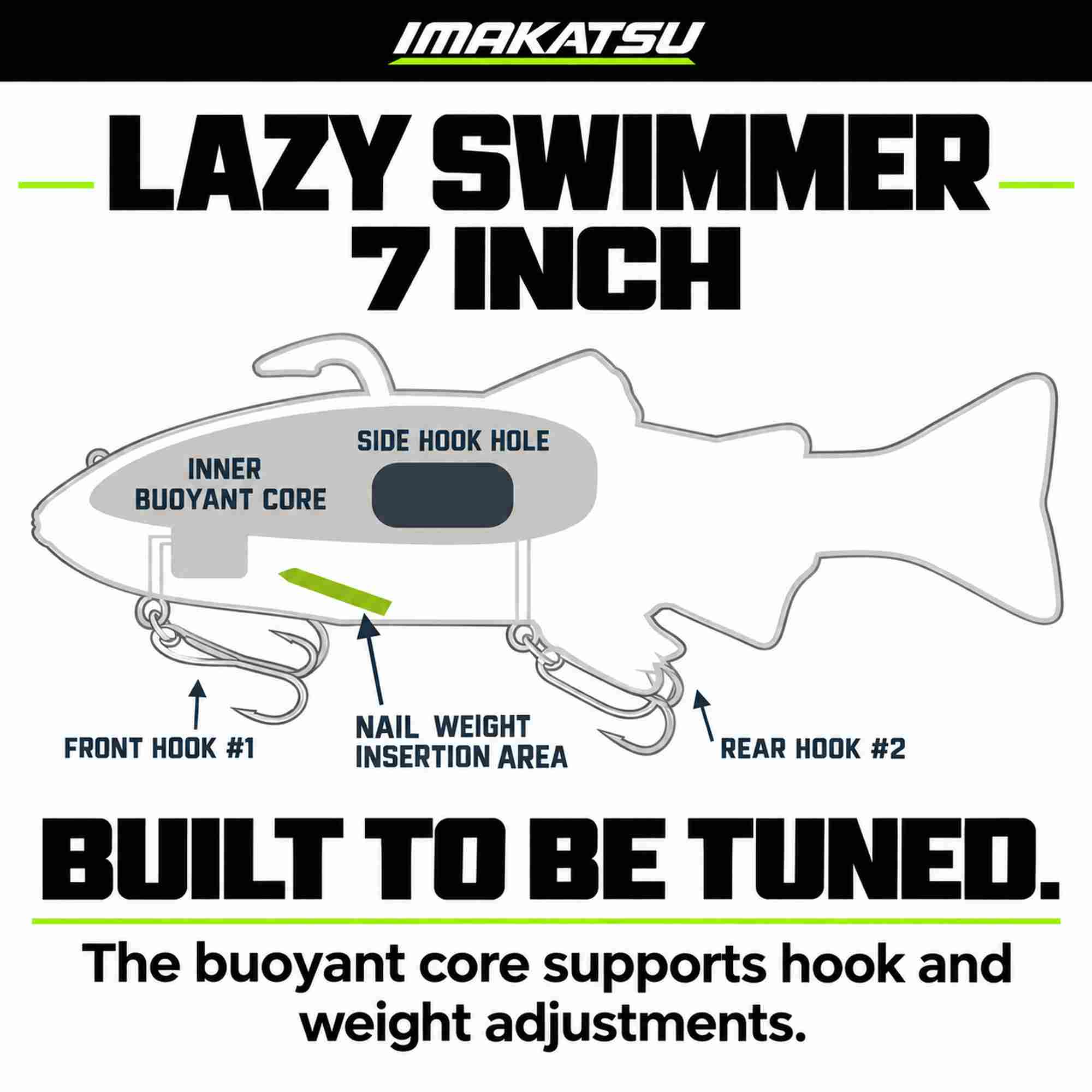 Imakatsu Soft Lure Lazy Swimmer 7 Inches Eco S-499 (0892)