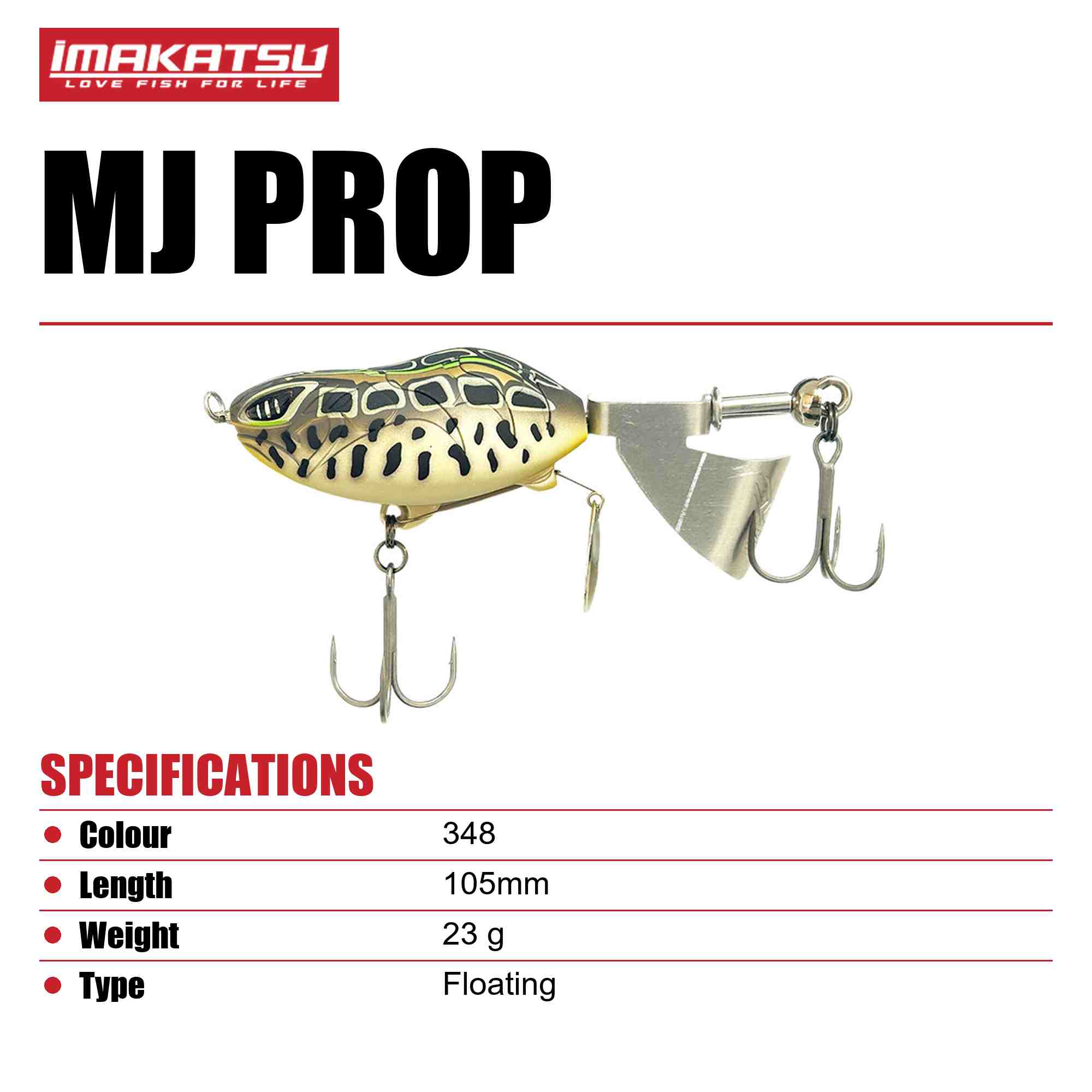 Imakatsu MJ Prop 105mm 23 grams Floating Lure 348 (2529)