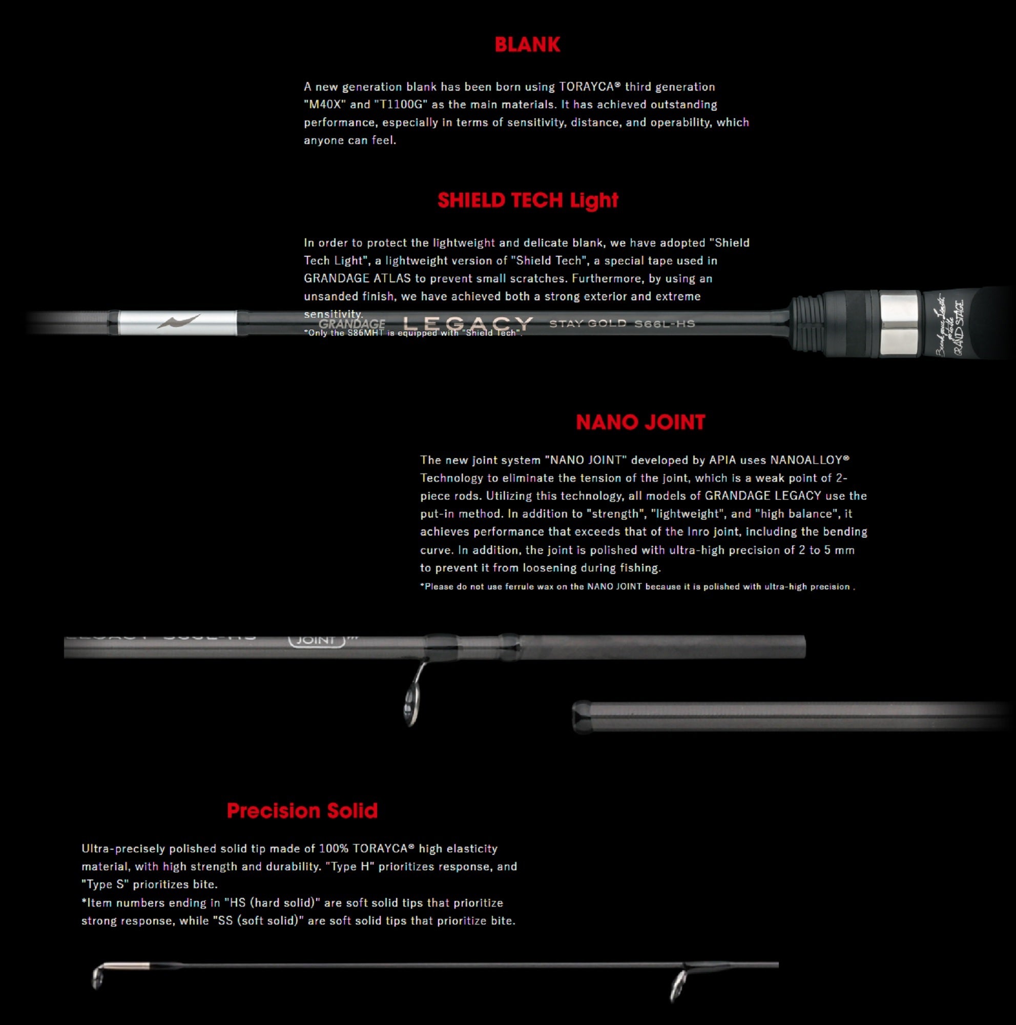 Apia Rod Spinning Grandage Legacy S68MLT Brilliant (8029)