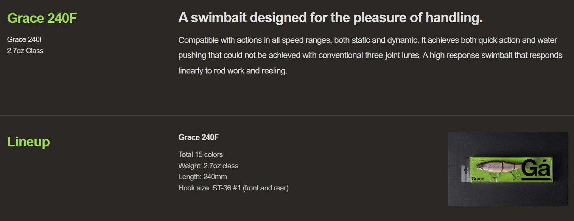 Galapagos Grace 240F Jointed Swimbait Floating Lure 10 (2652)