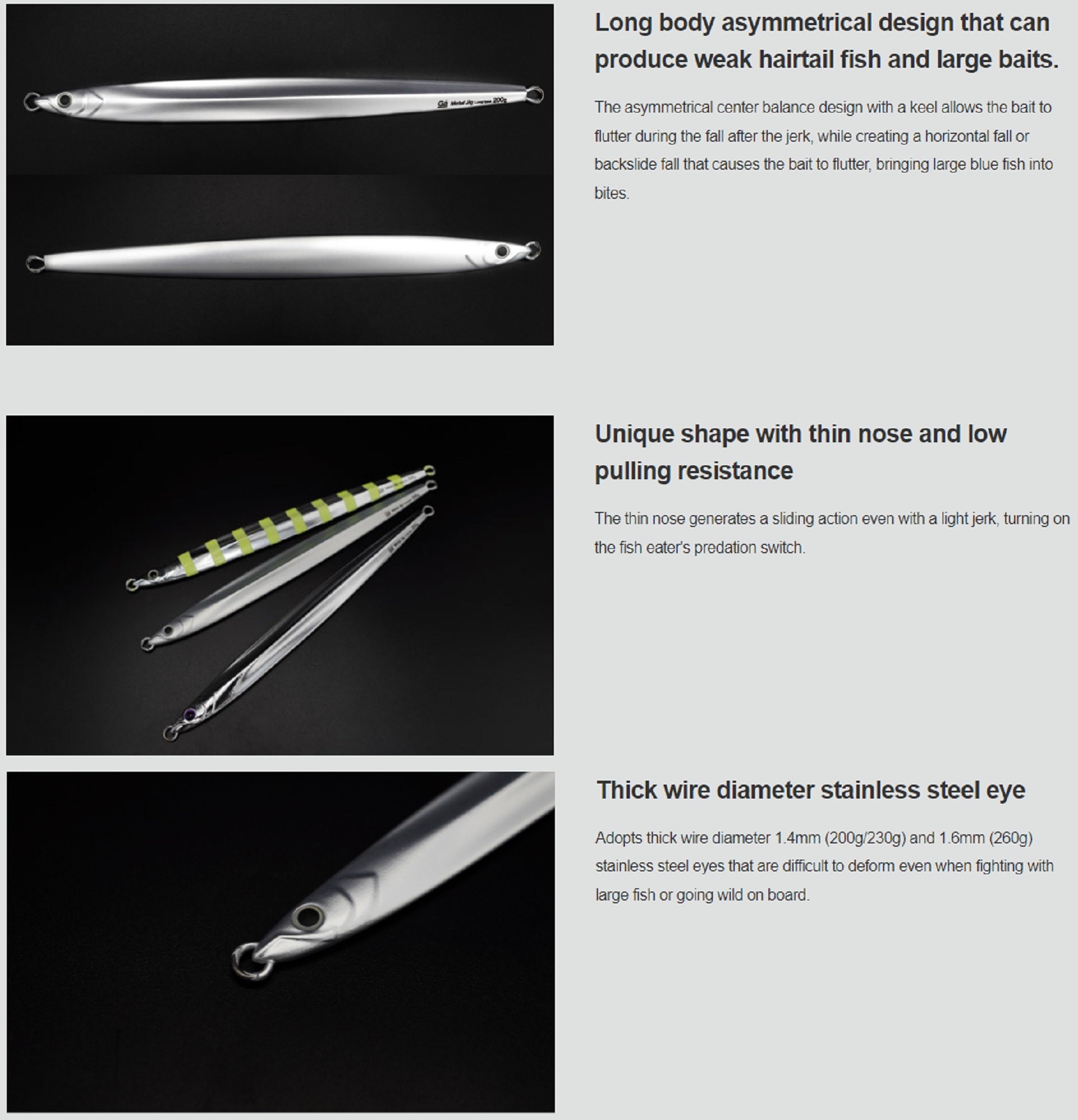 Galapagos Metal Jig Long Type 200 grams MT Almi Silver (5332)