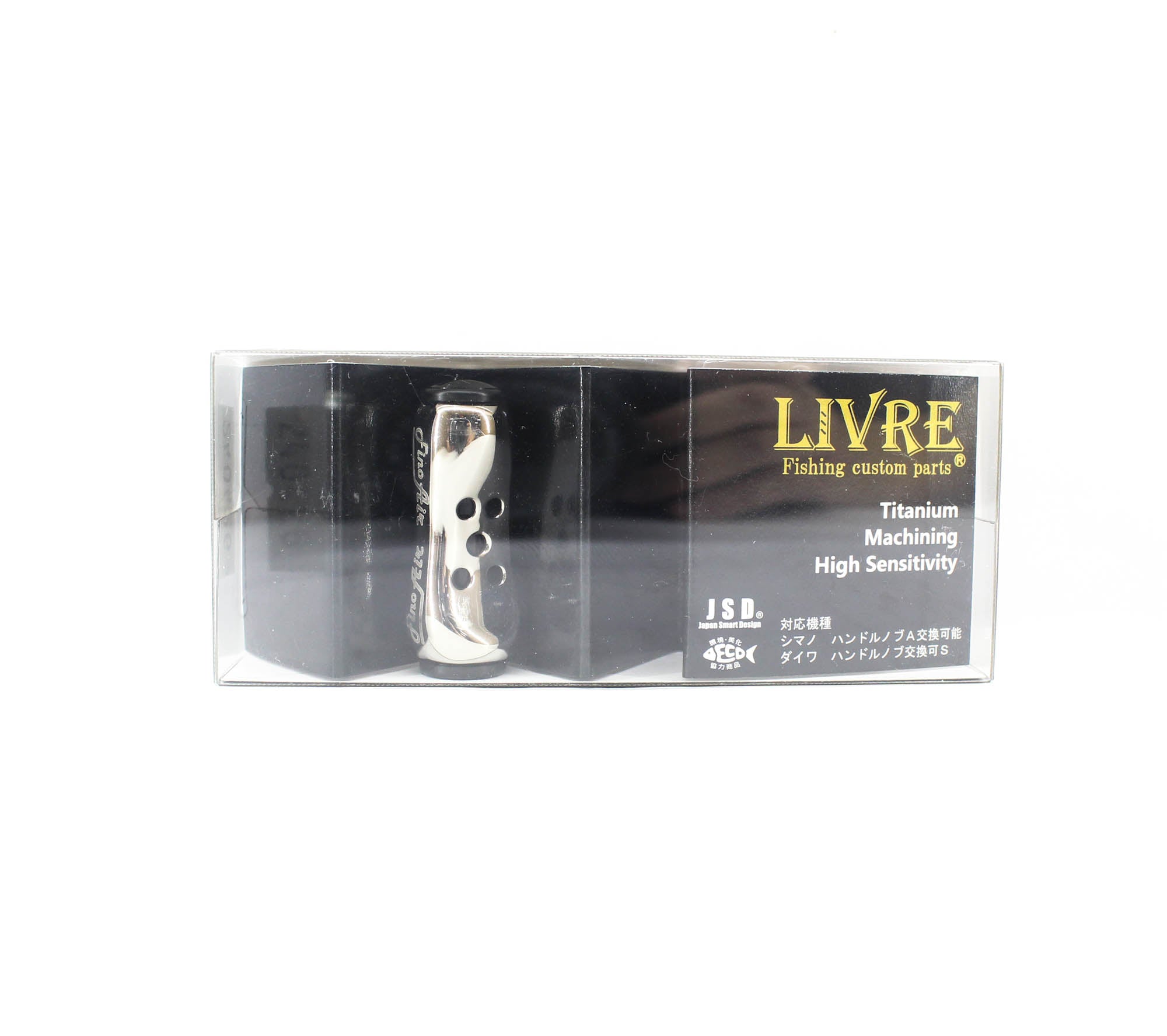 Livre ASBK-1 KNOB Fino Air Handle Knob Shimano Daiwa Silver Black (9910)