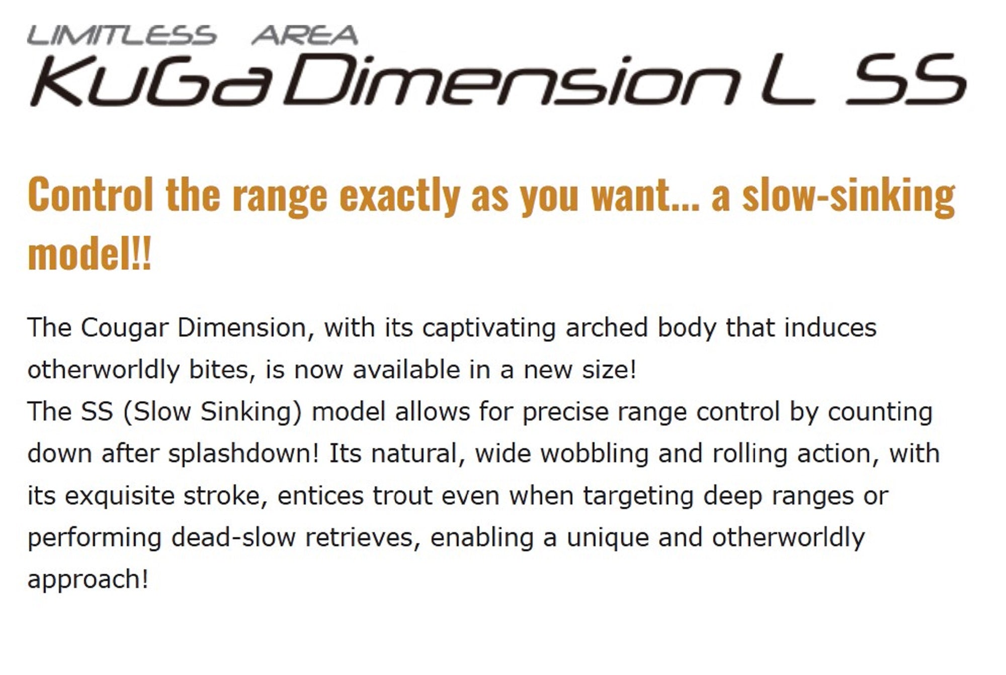 Valkein Kuga Dimension L SS 60mm 3.5 grams Sinking Lure C265 (1164)