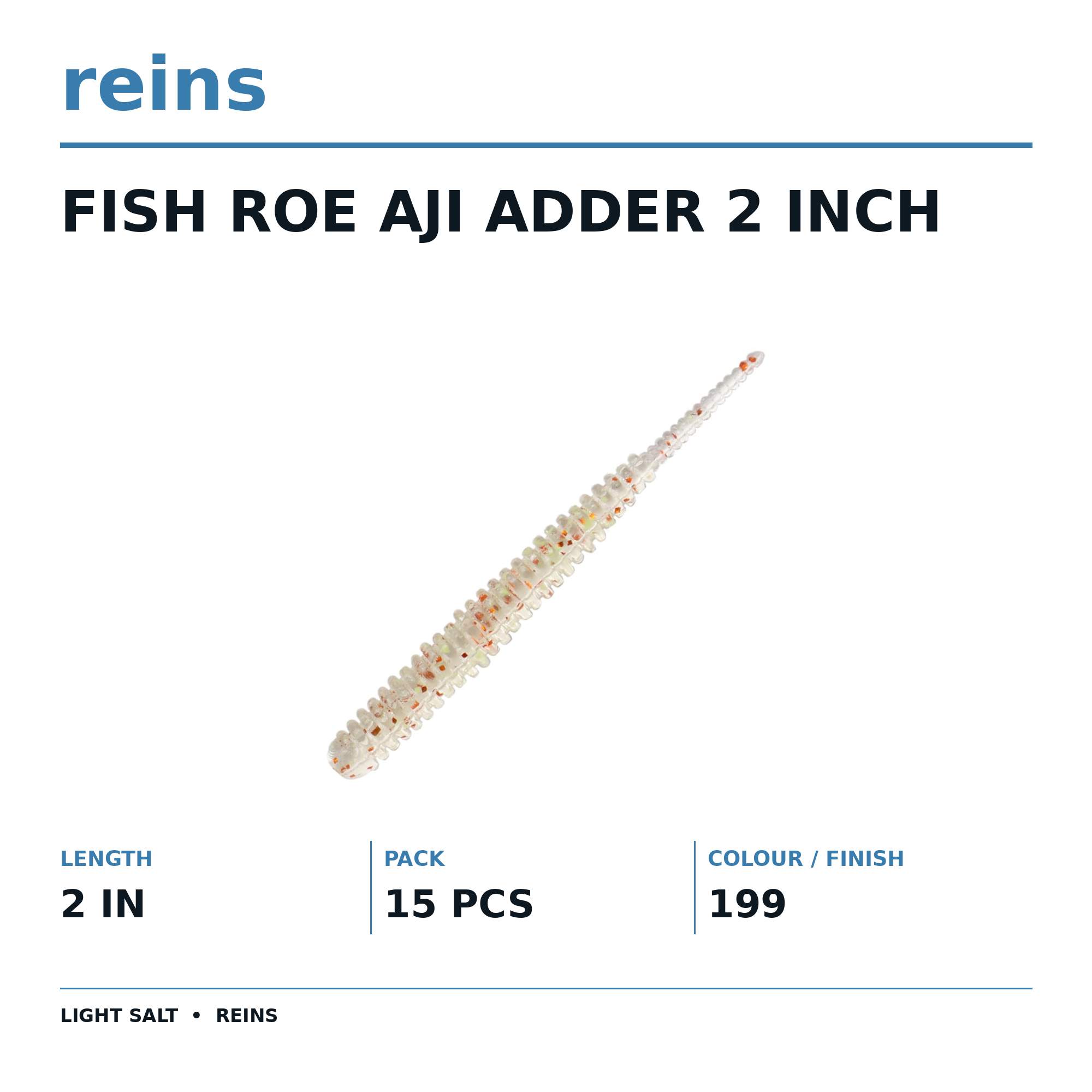 Reins Soft Plastic Fish Roe Aji Adder 2 Inch 15 pieces 199 (5064)