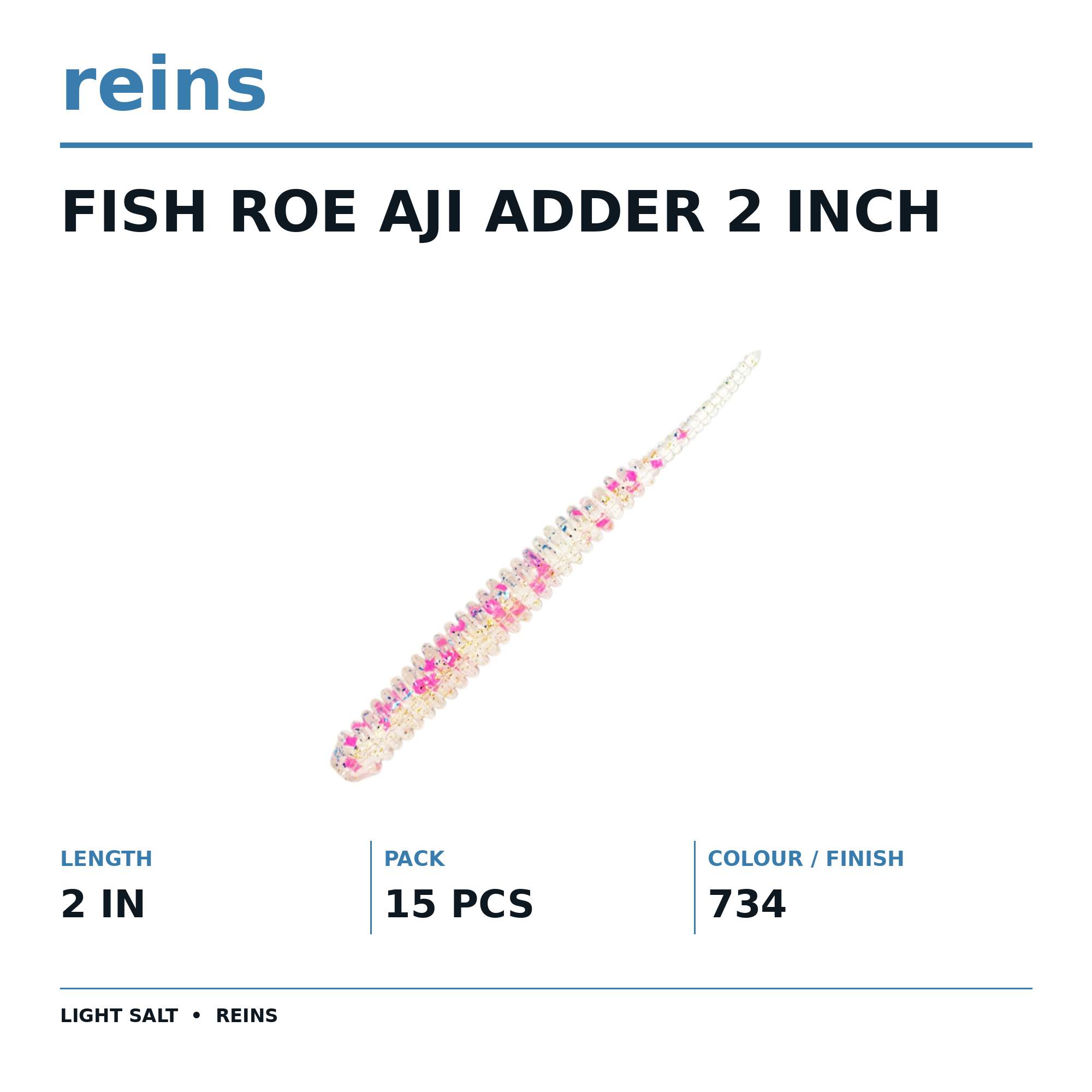 Reins Soft Plastic Fish Roe Aji Adder 2 Inch 15 pieces 734 (5095)