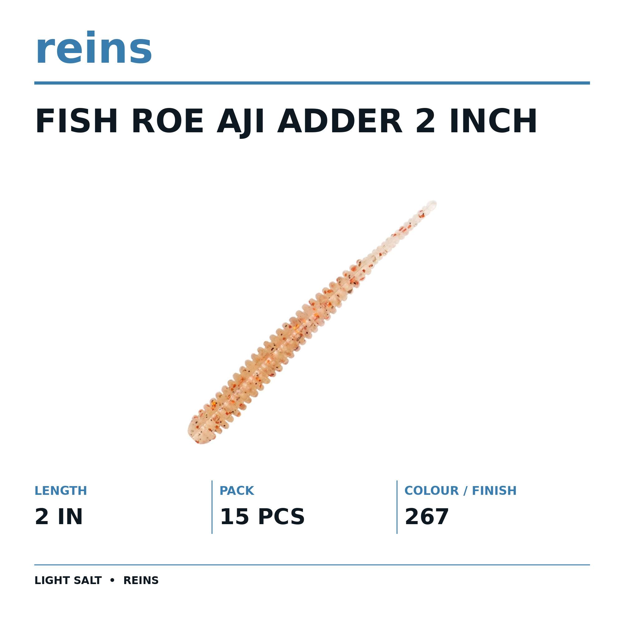 Reins Soft Plastic Fish Roe Aji Adder 2 Inch 15 pieces 267 (5125)