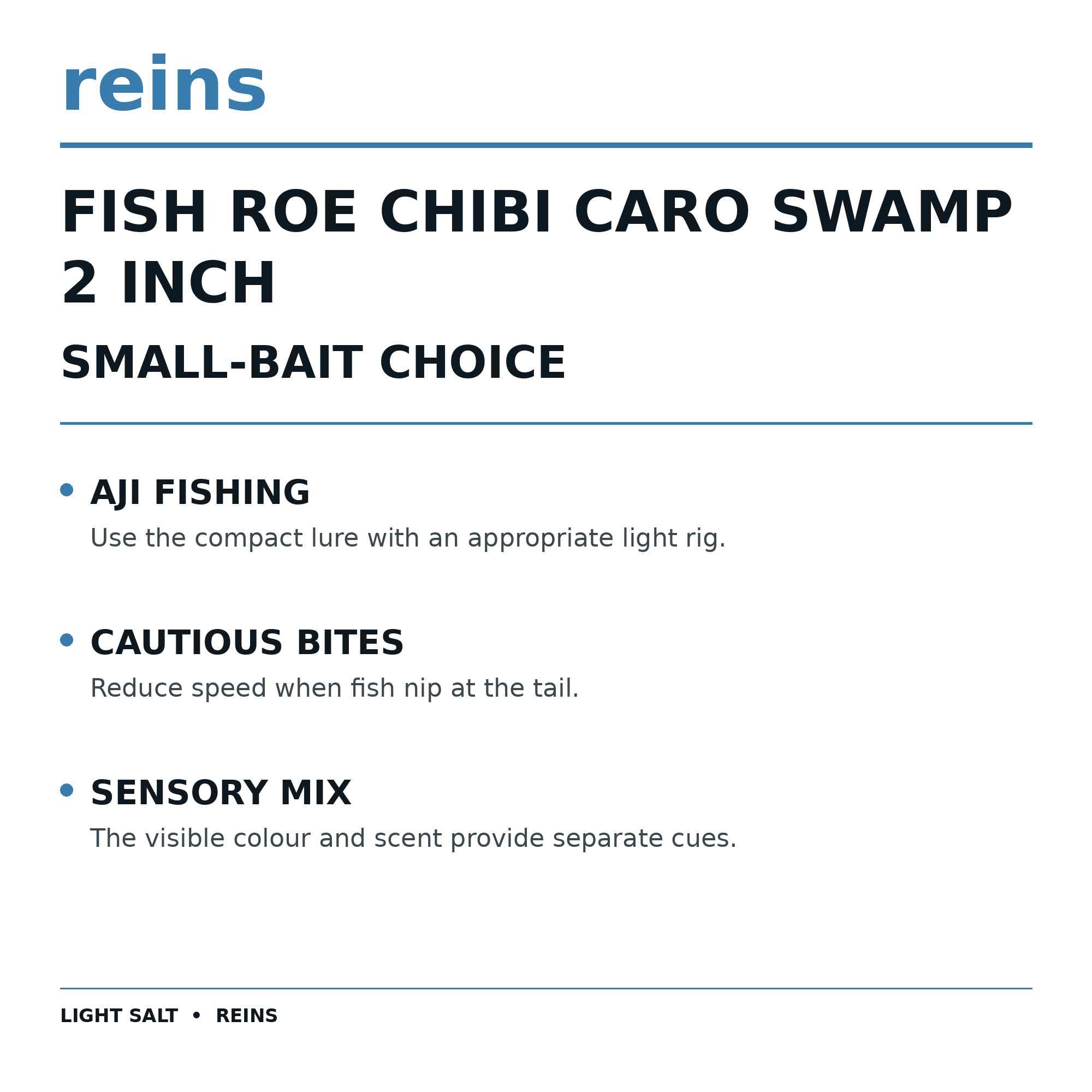 Reins Soft Plastic Fish Roe Chibi Caro Swamp 2 Inch 15 pieces 280 (5187)