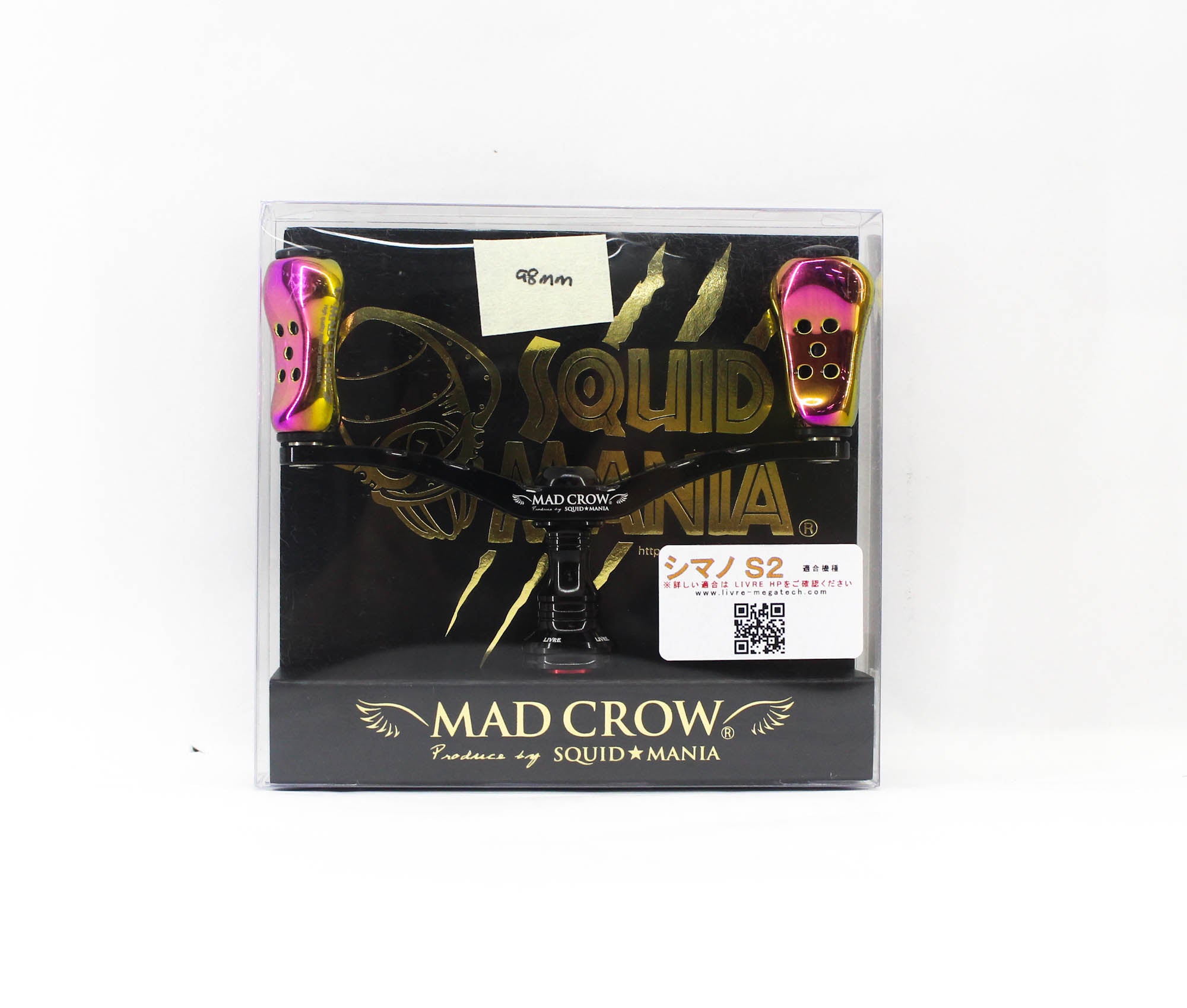 Squid Mania Madcrow Handle Knob 98mm All BK Aurora for Shimano S2 (9389)