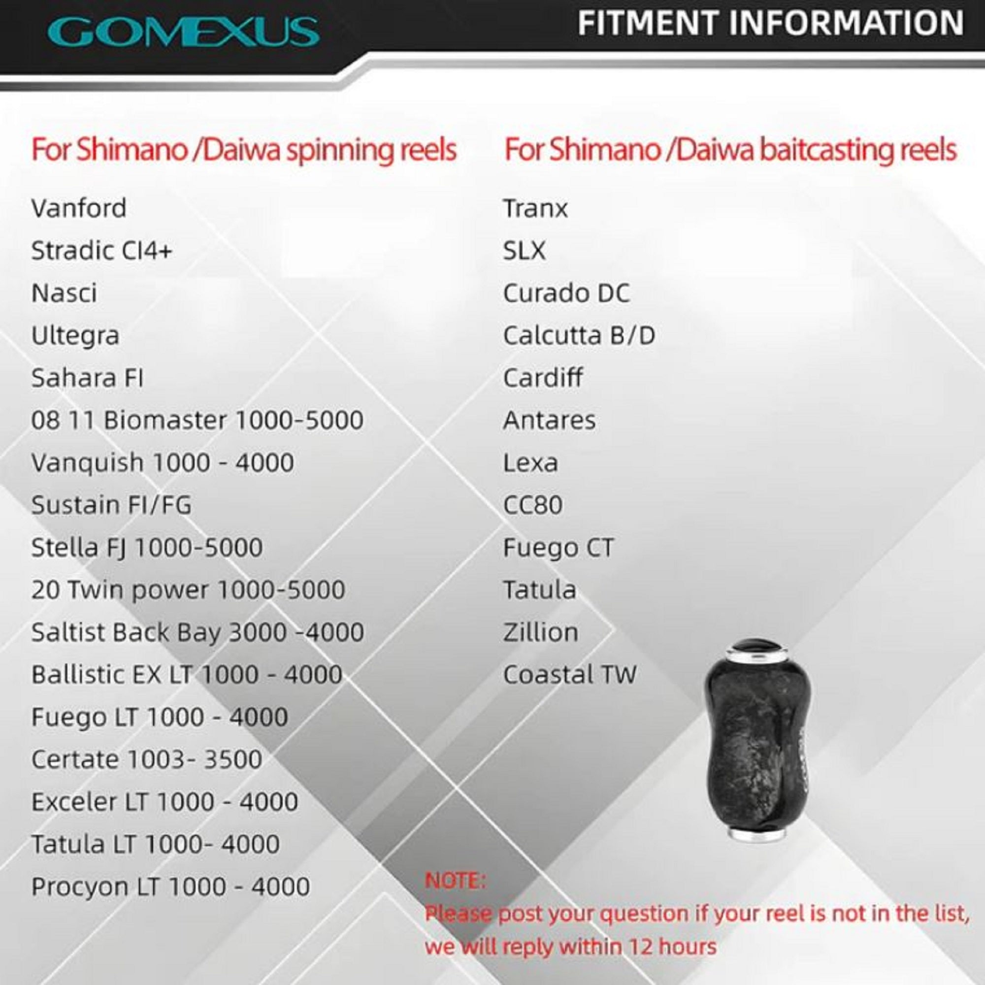 Gomexus K122DFBKBK Power Knob Forged Carbon BK 22mm Shimano A DaiwaS (2684)