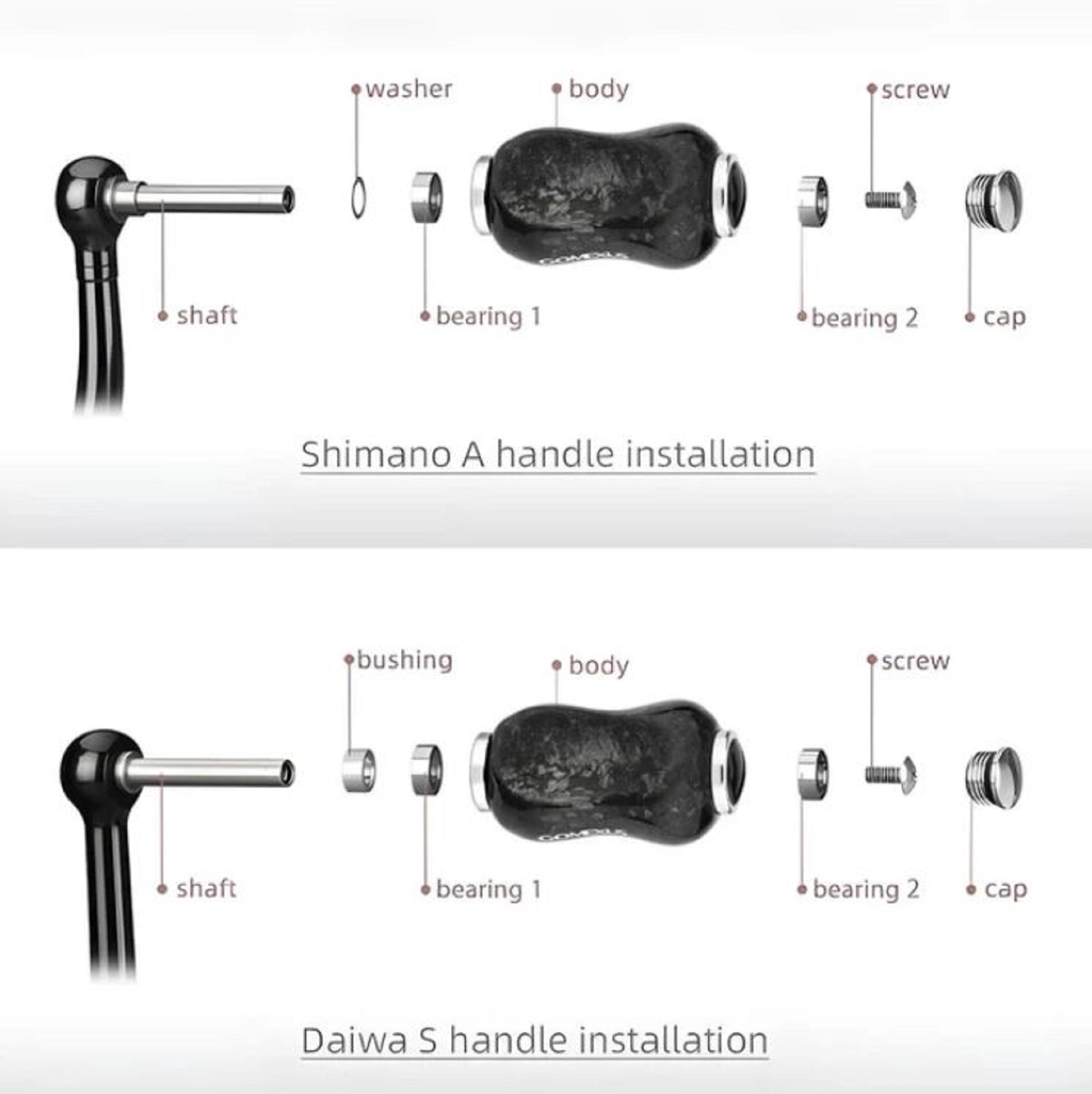 Gomexus K122DFBKBK Power Knob Forged Carbon BK 22mm Shimano A DaiwaS (2684)