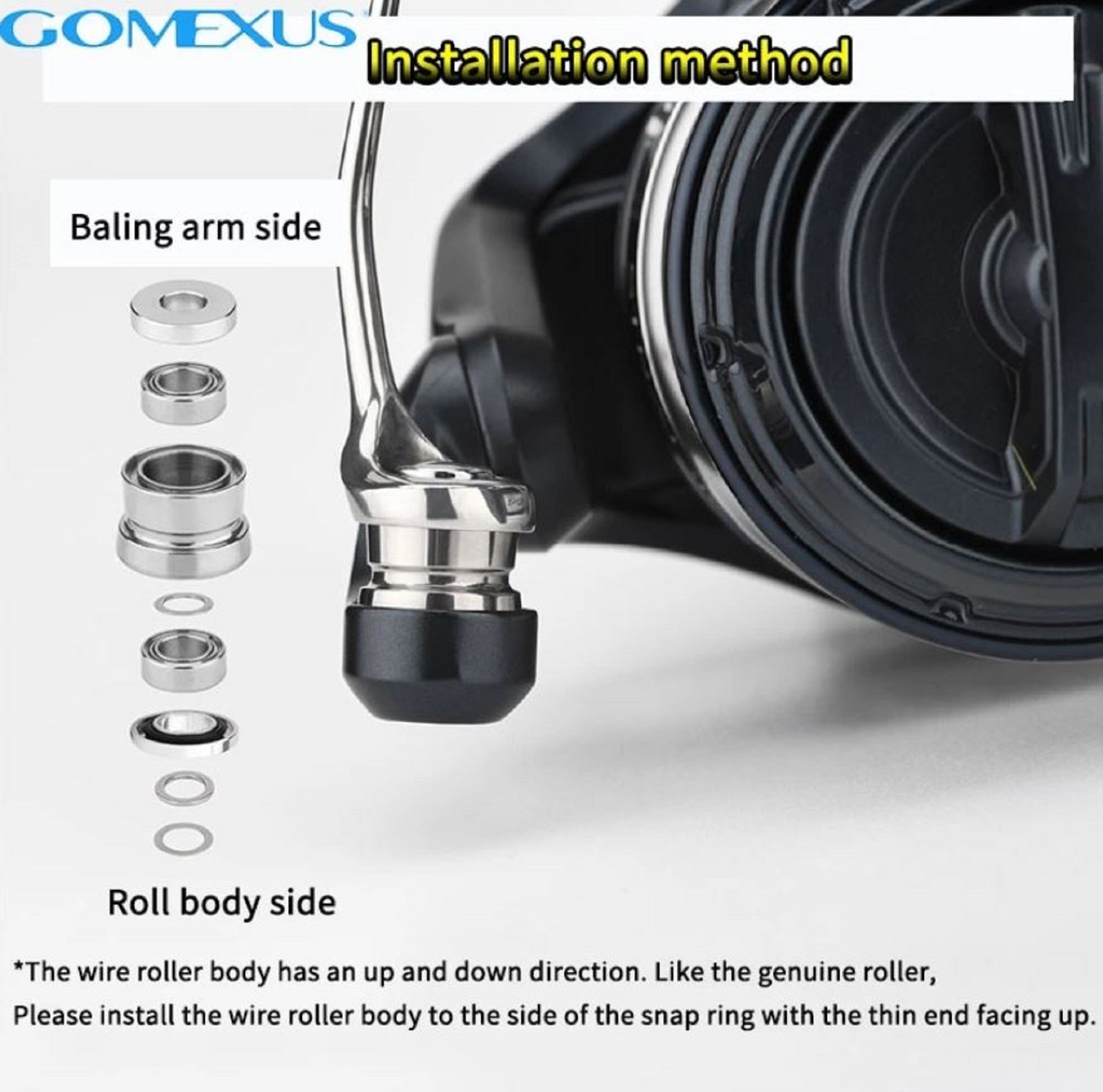 Gomexus D112TTN Line Roller Titanium Silver for Shimano SW 5000-6000 (2820)