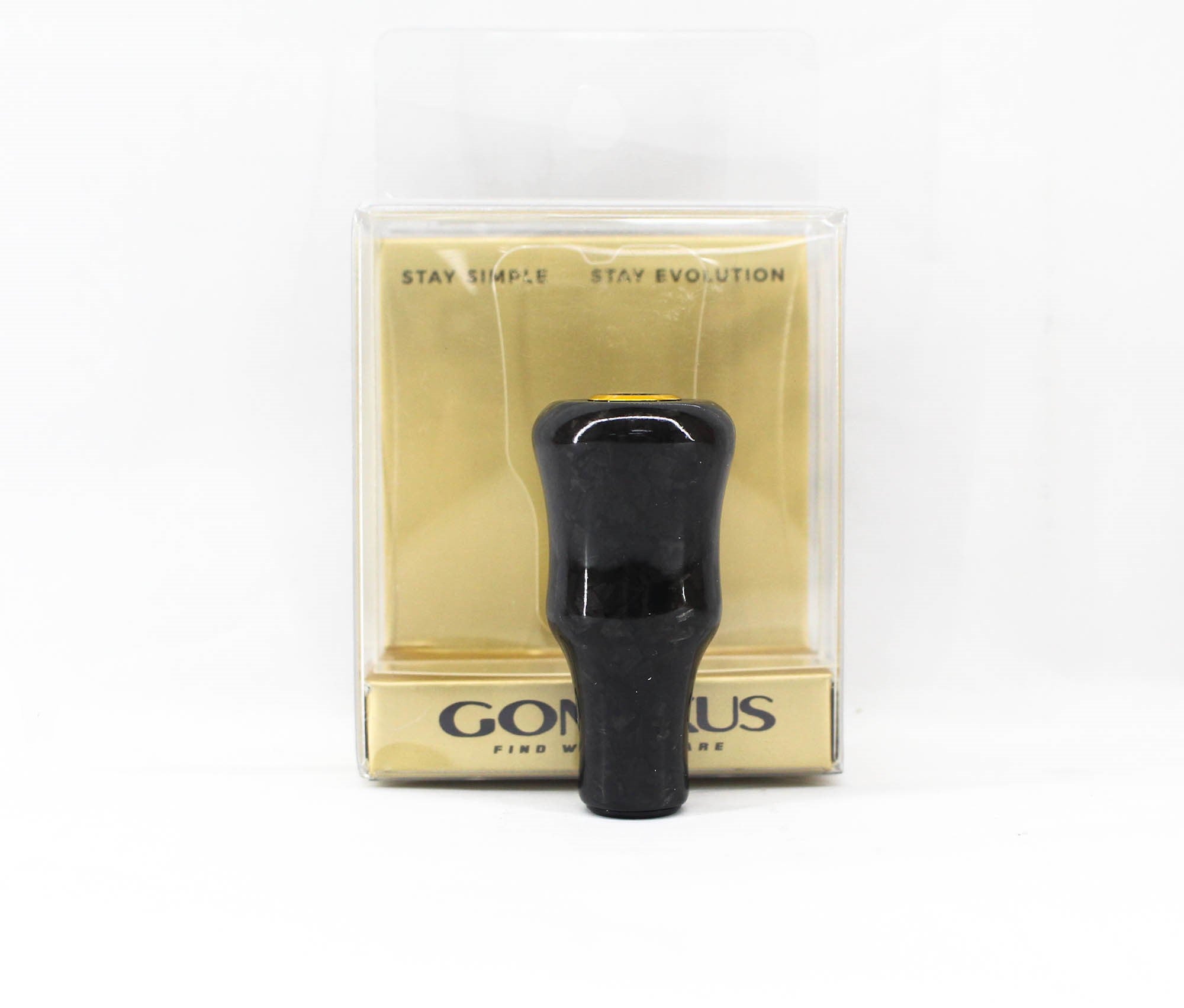 Gomexus K124DBKSG Knob Forged Carbon Black Gold Shimano A, Daiwa S (3483)