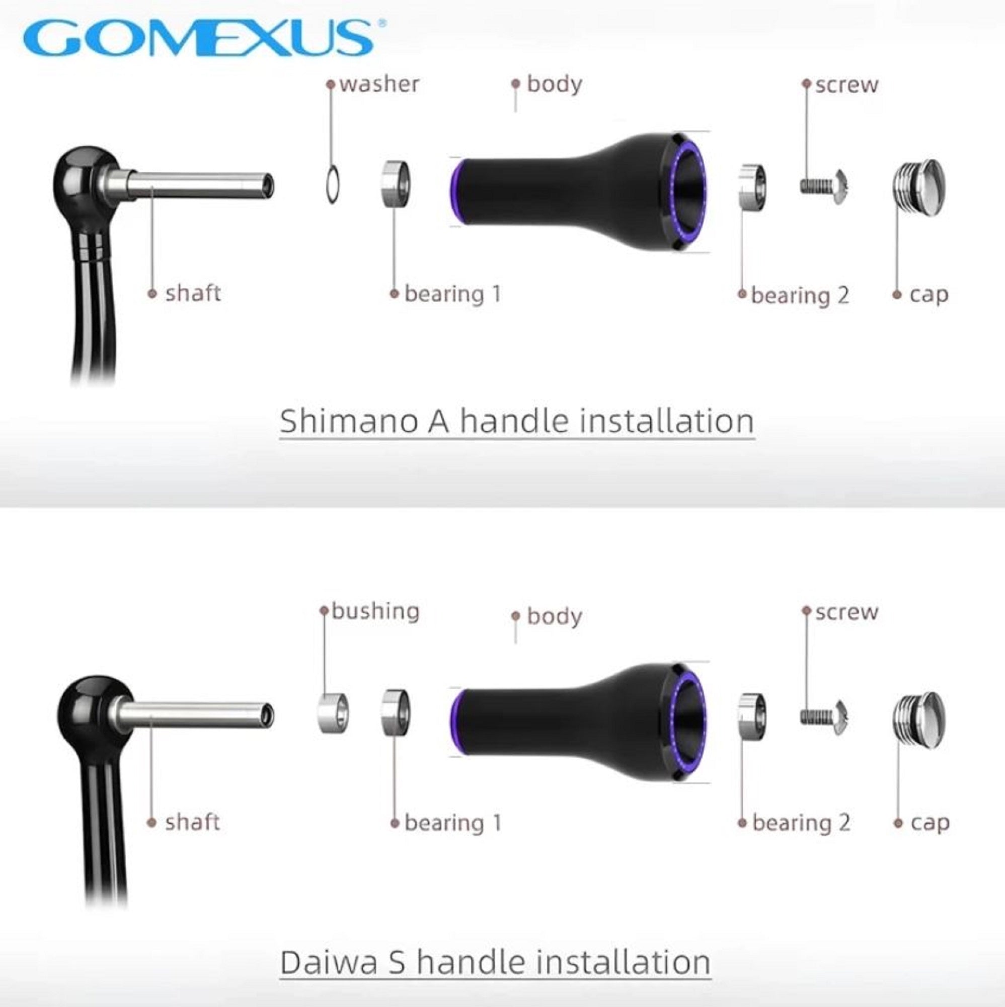 Gomexus K130ATNBK-02 Knob Aluminum Silver 30mm Shimano A , Daiwa S (4466)