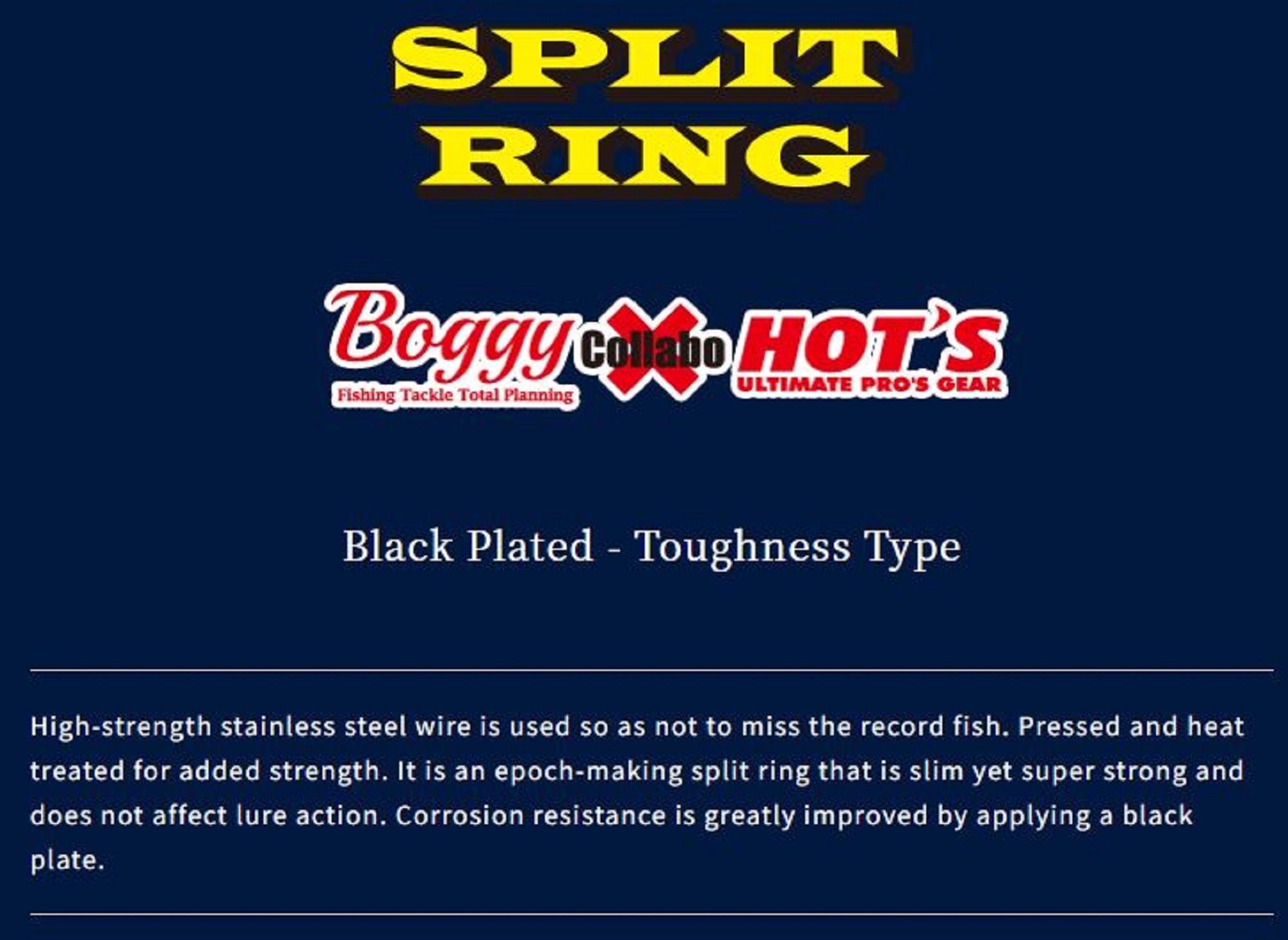 Boggy Split Ring Black Economy Size 3 60lb 90 /pack (1588)