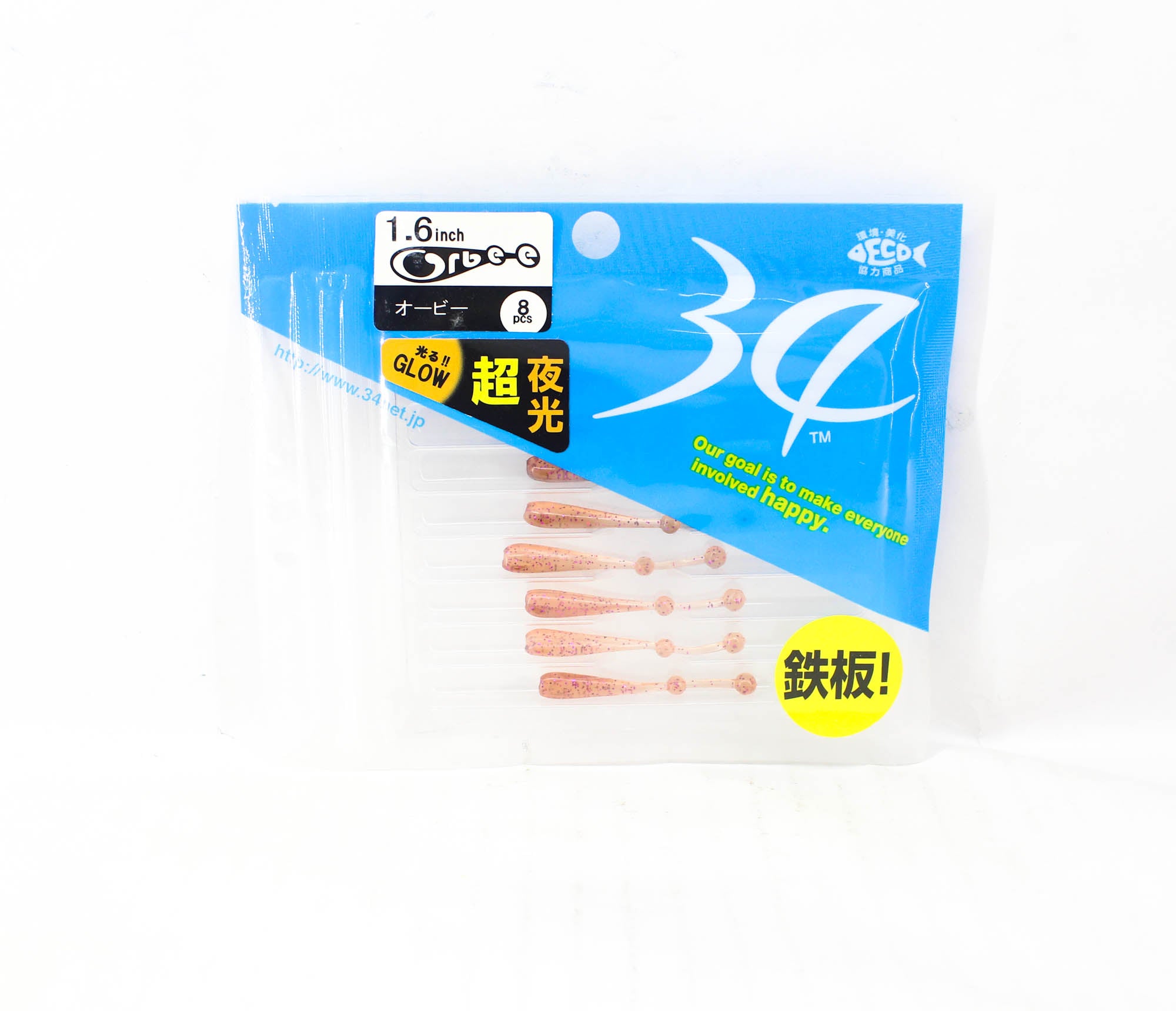Thirty Four Soft Lure Orbee 1.6 Inch 8 per pack Yamabudou (0888)