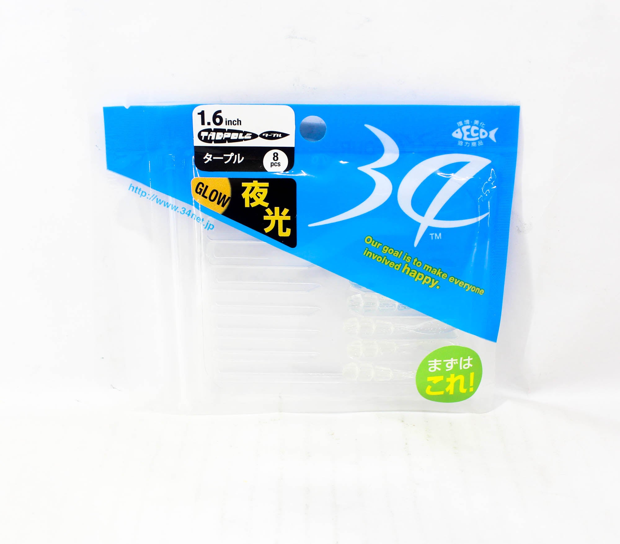 Thirty Four Soft Lure Tadpole 1.6 Inch 8 per pack Niji (1007)