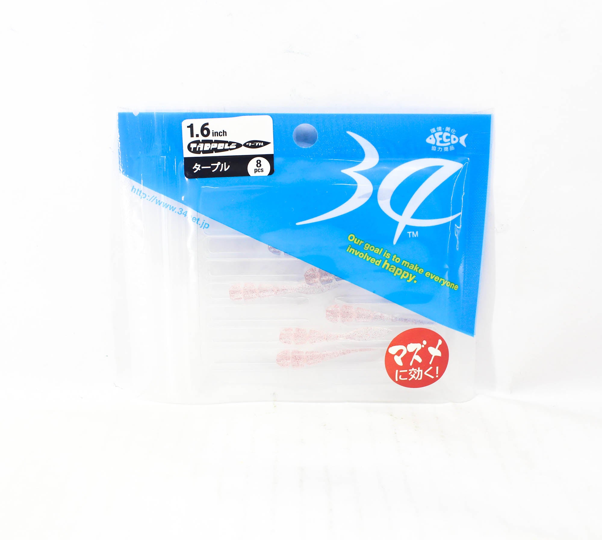 Thirty Four Soft Lure Tadpole 1.6 Inch 8 per pack Kouhaku (1021)