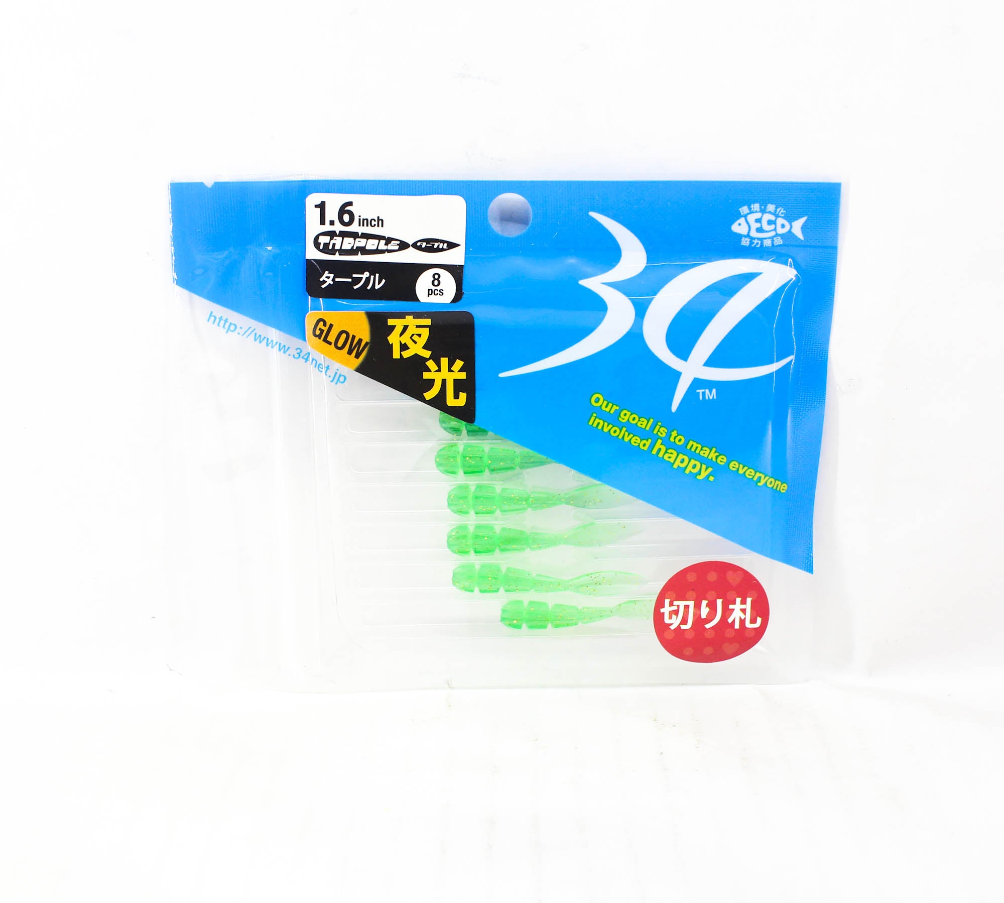 Thirty Four Soft Lure Tadpole 1.6 Inch 8 per pack Amagaeru (1038)