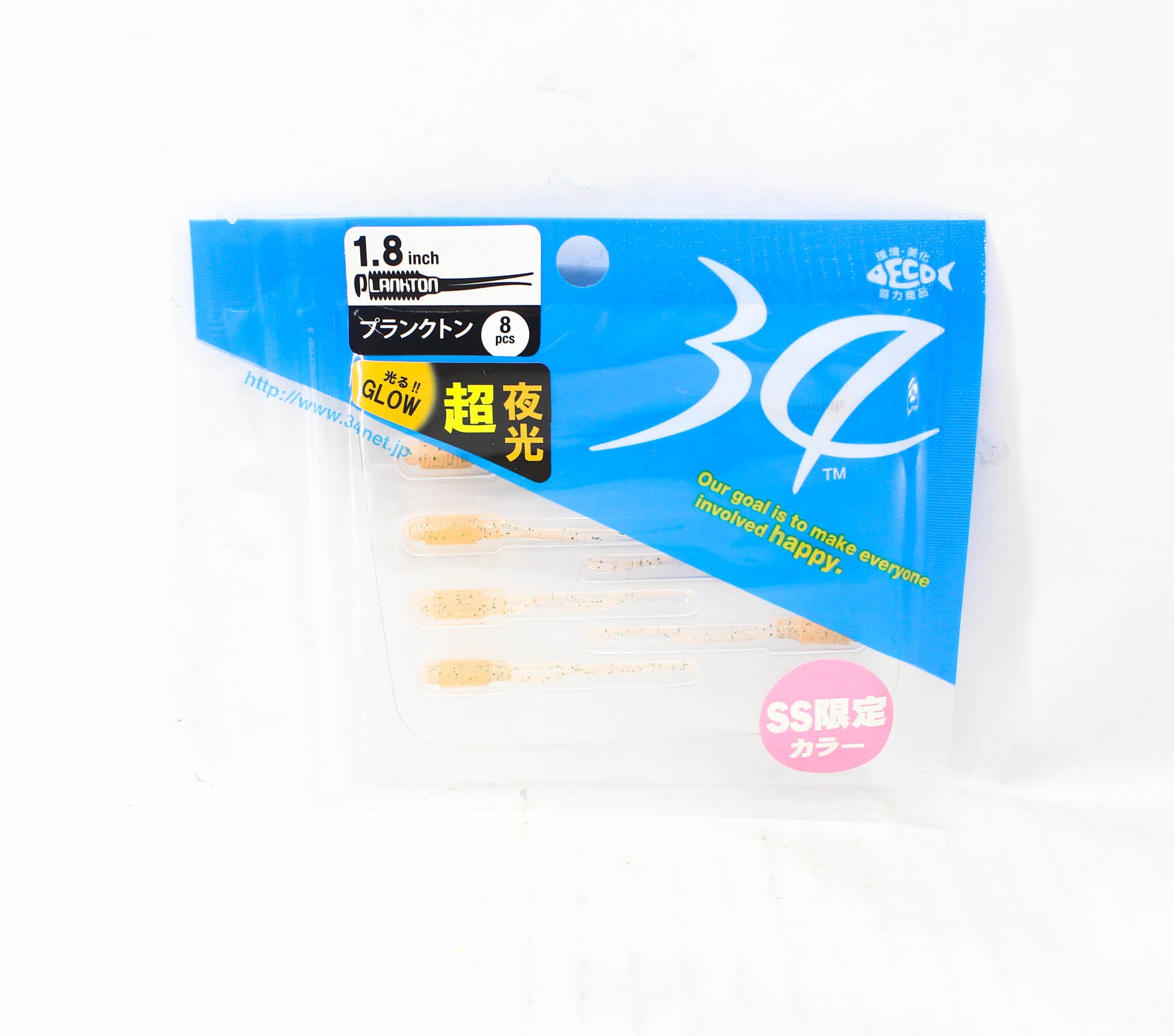 Thirty Four Soft Lure Plankton 1.8 Inch 8 per pack Komorebi (SS) (5425)