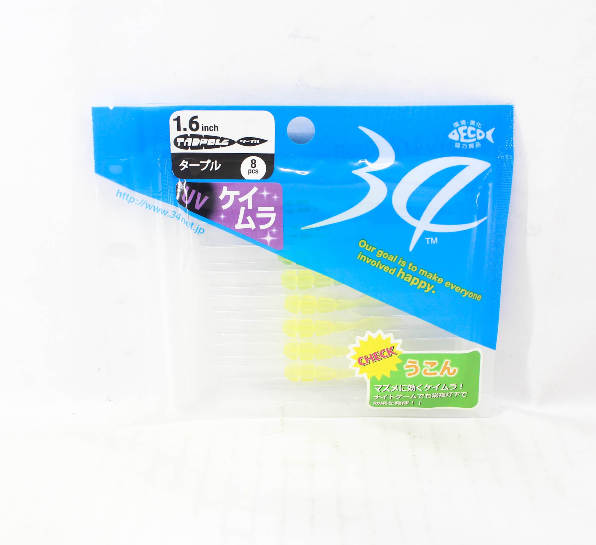 Thirty Four Soft Lure Tadpole 1.6 Inch 8 per pack Ukon (6309)