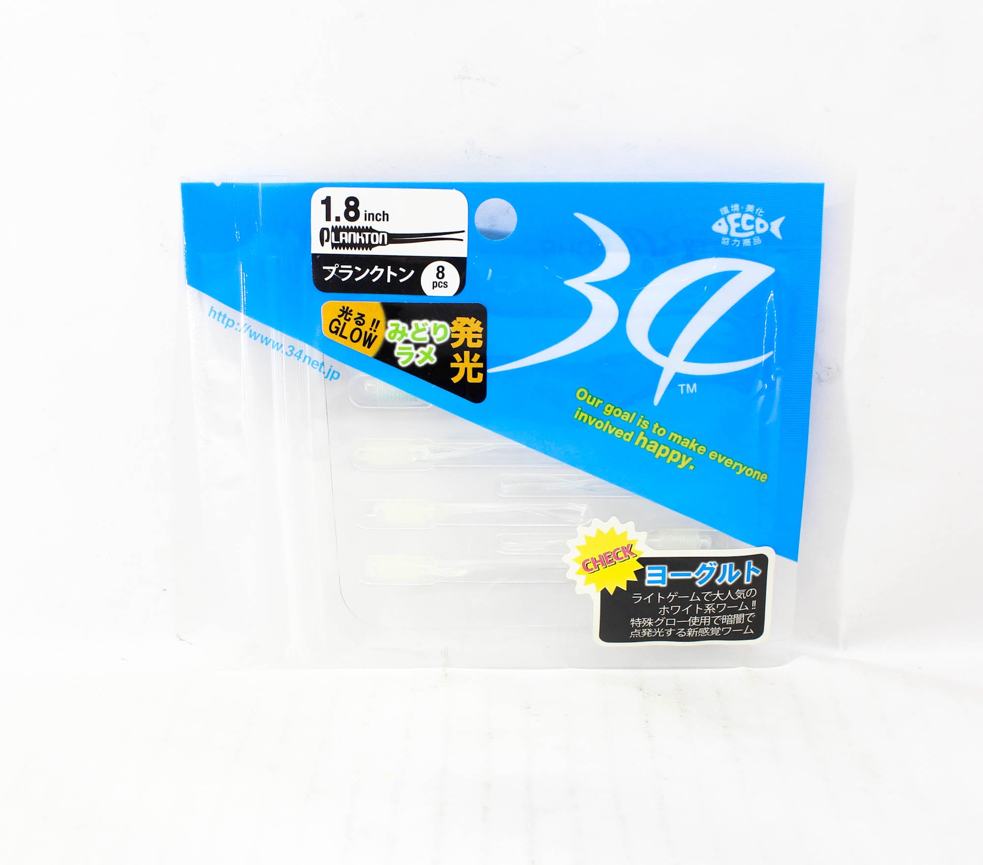 Thirty Four Soft Lure Plankton 1.8 Inch 8 per pack Yogurt (0122)