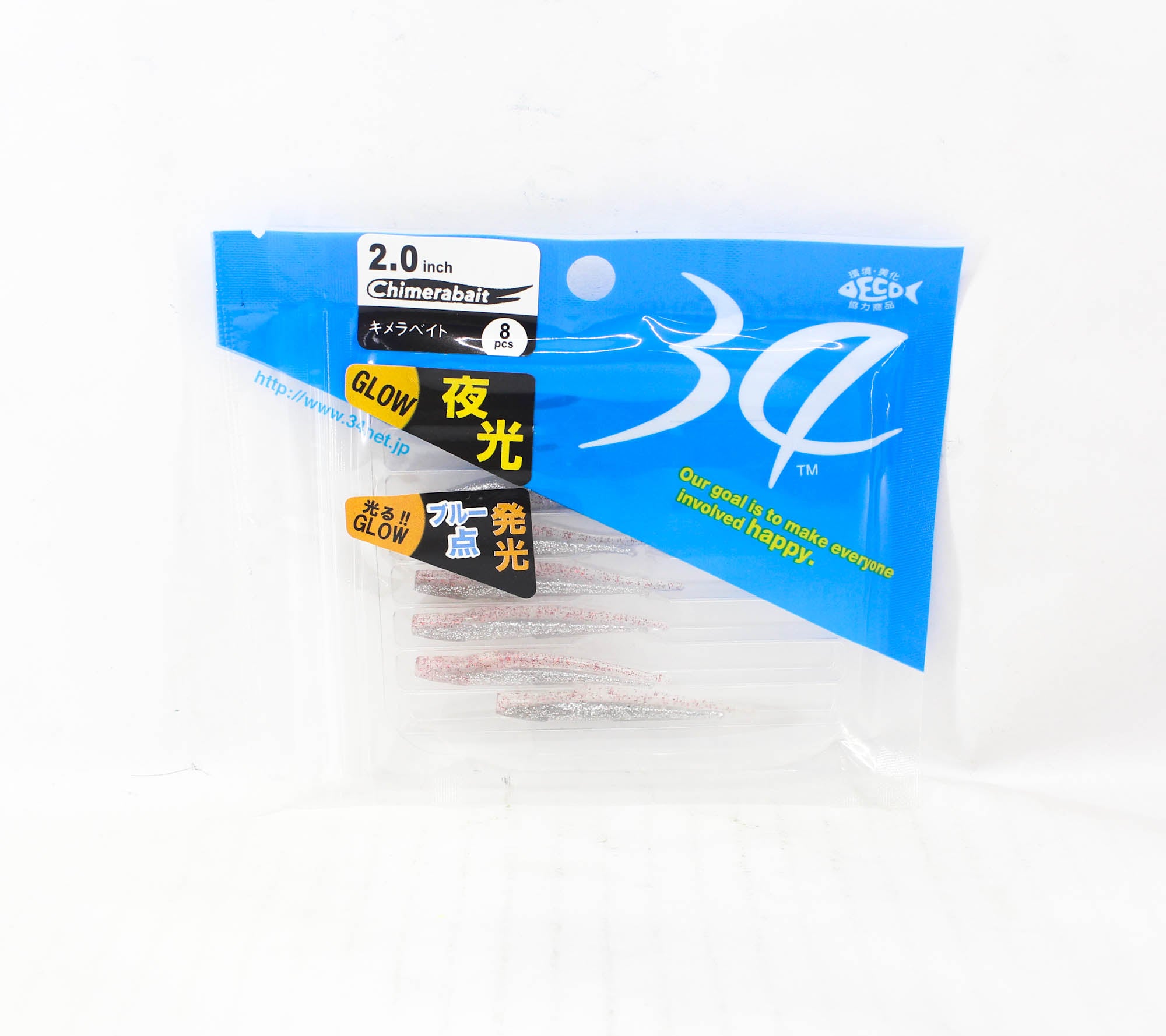 Thirty Four Soft Lure Chimerabait 2.0 Inch 8 per pack Kagayaki (9101)