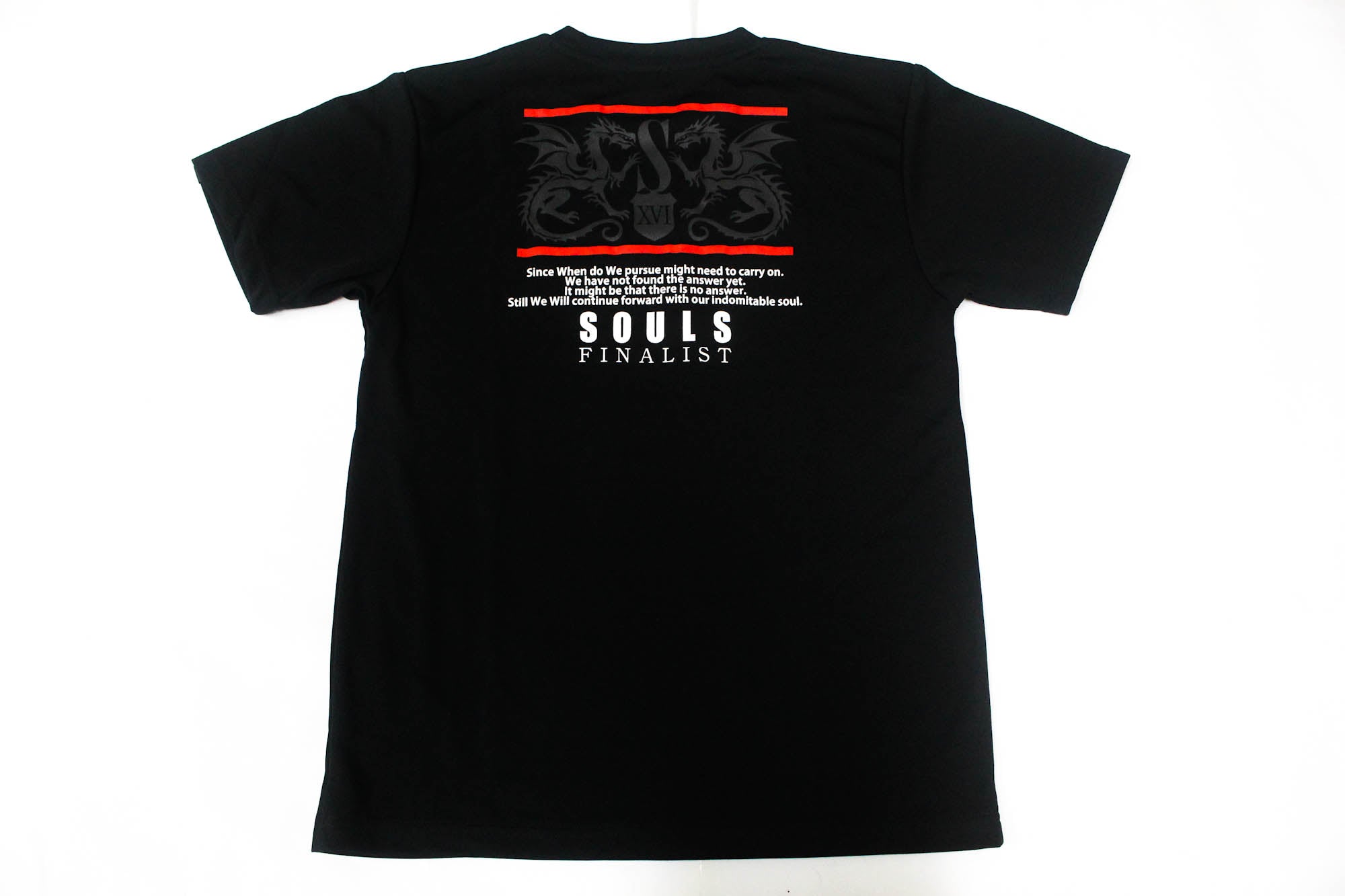 Souls T-Shirt Dry Fit Short Sleeves Dragon Size L Gray (4519)