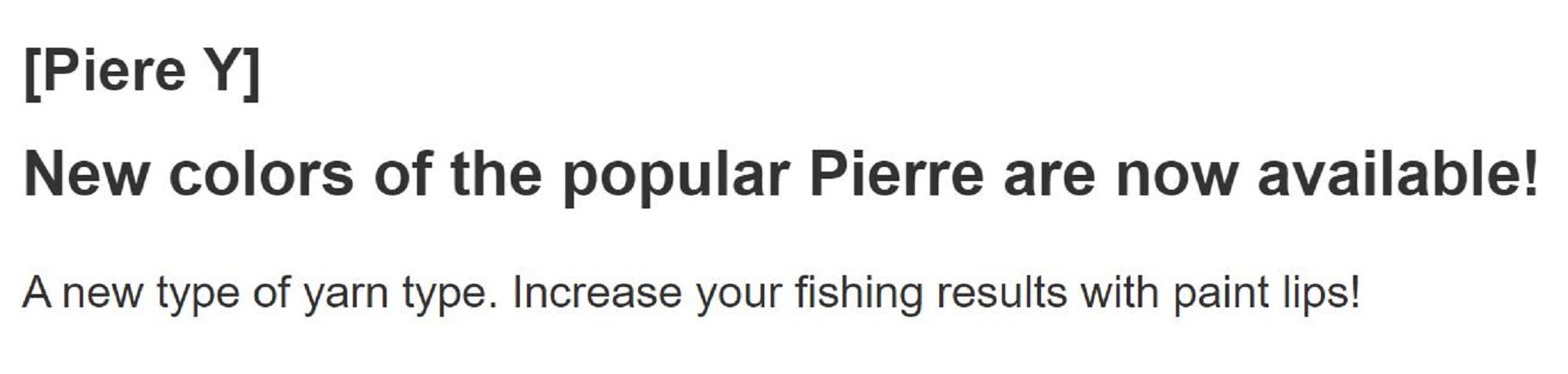 Rob Lure Pierre Y PL 2 grams Sinking Lure Y5 (3480)