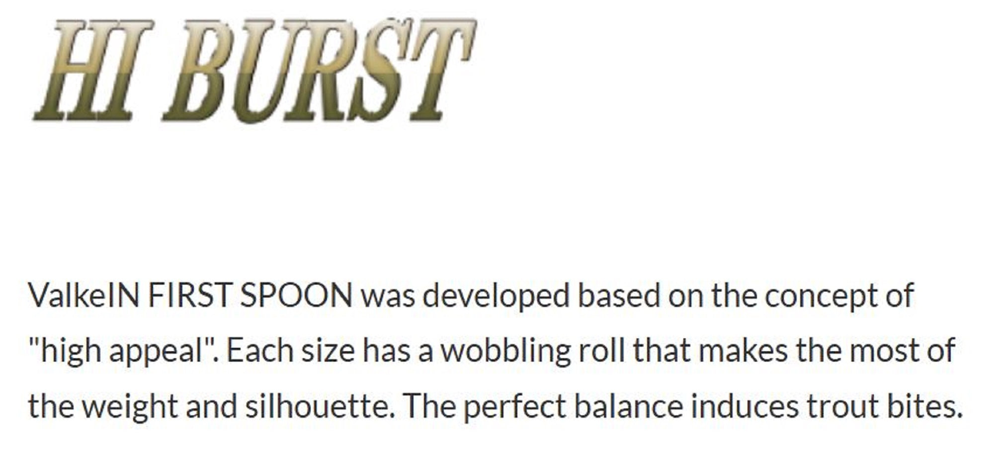 Valkein Spoon Hi Burst 2.4 grams Sinking Lure No.64 (6752)