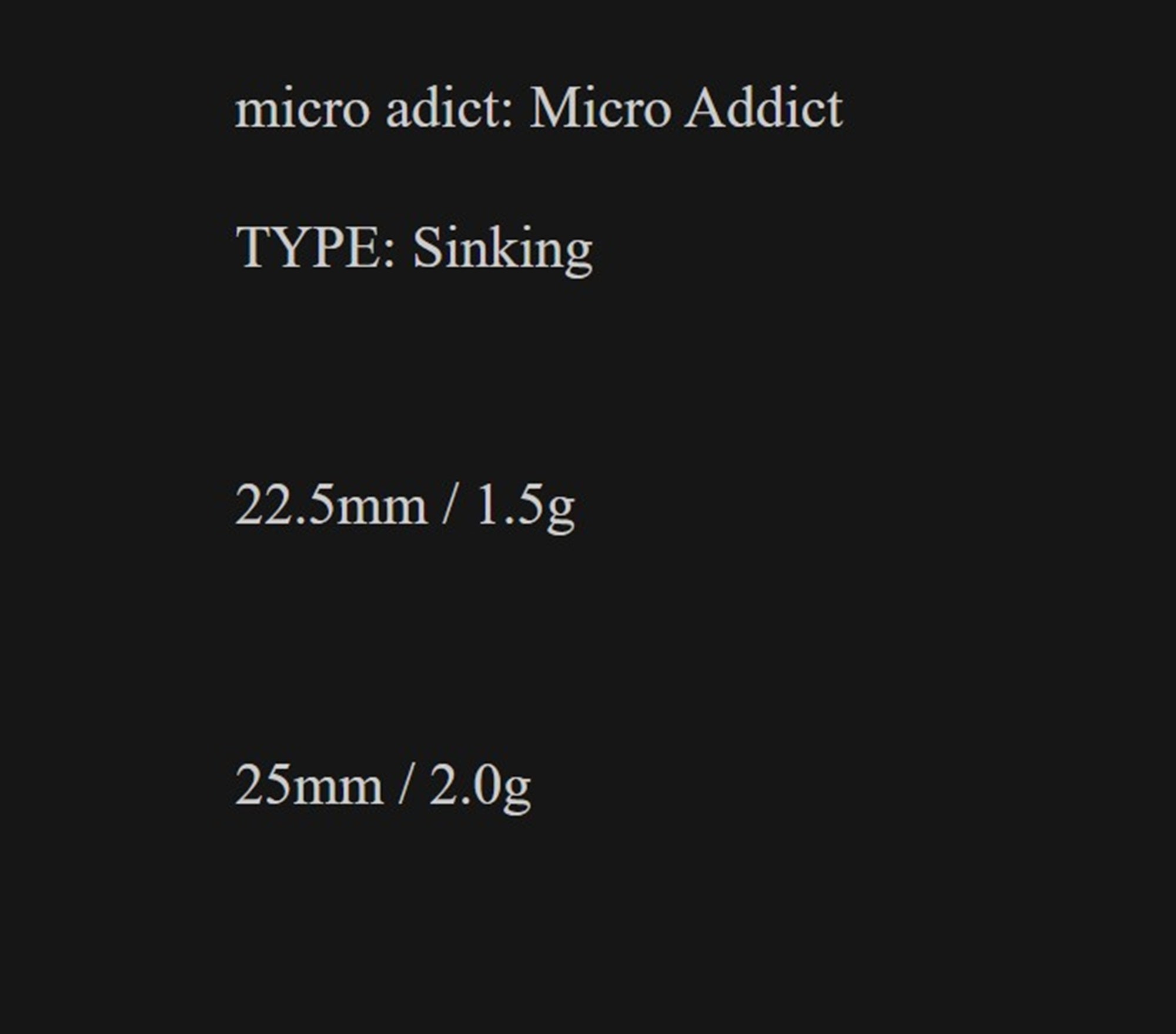 Little Jack Metal Jig Micro Adict 22.5mm 1.5 grams 07 (4701)