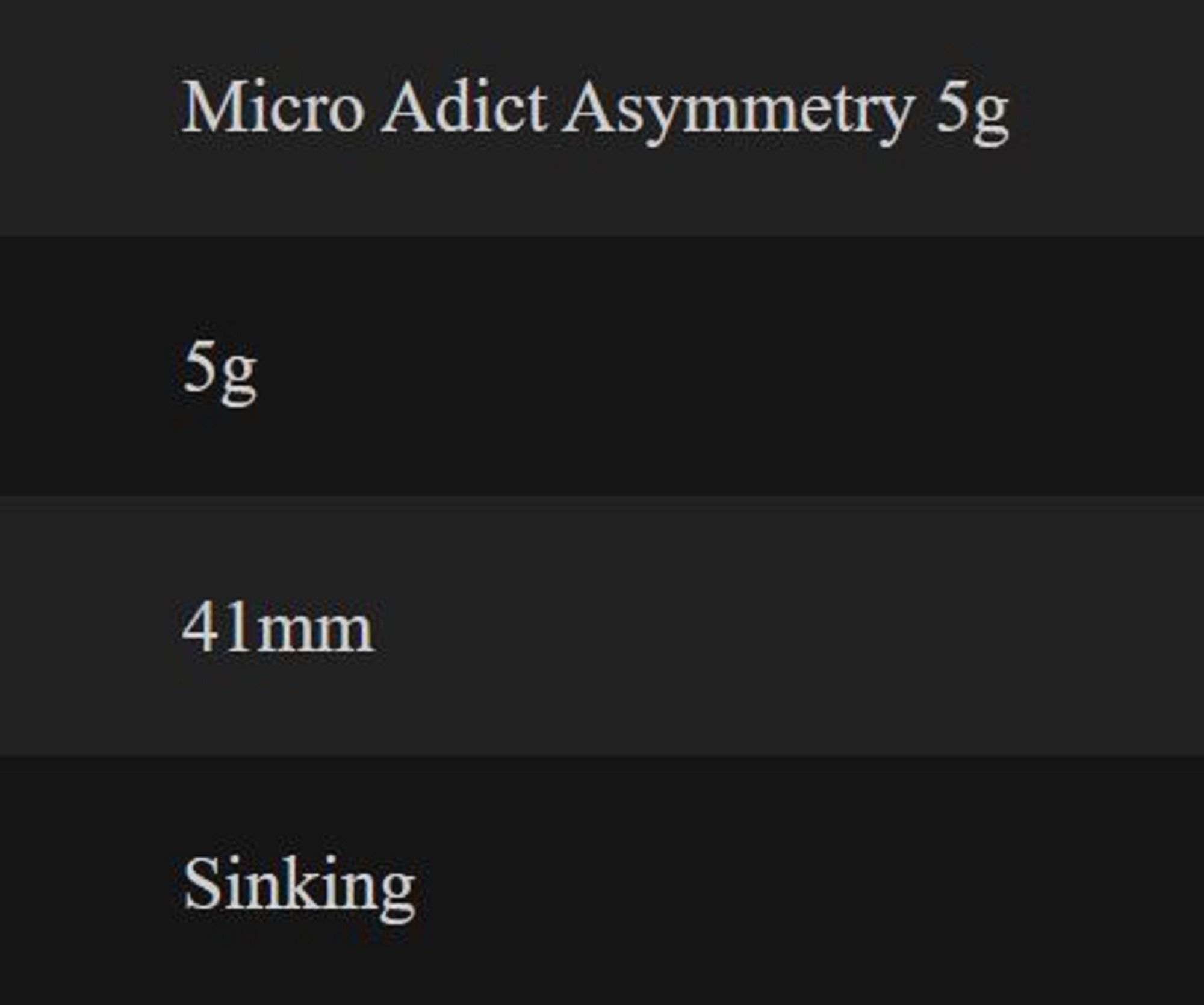 Little Jack Metal Jig Micro Adict Asymmetry 41mm 5 grams 05 (6606)