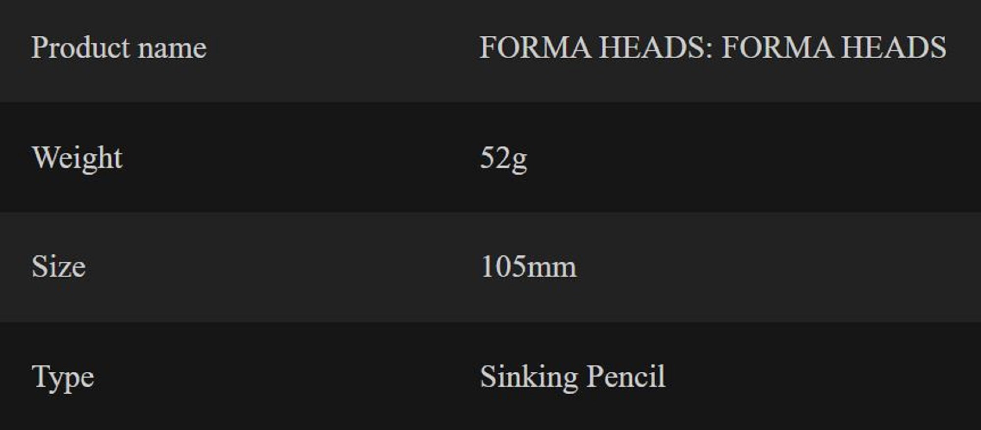 Little Jack Forma Heads 105mm 52 grams Pencil Sinking Lure 04 (7191)