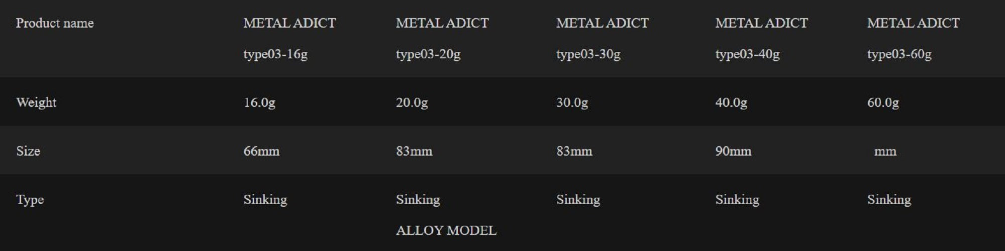 Little Jack Metal Jig Metal Adict 03 66mm 16 grams 04 (7924)