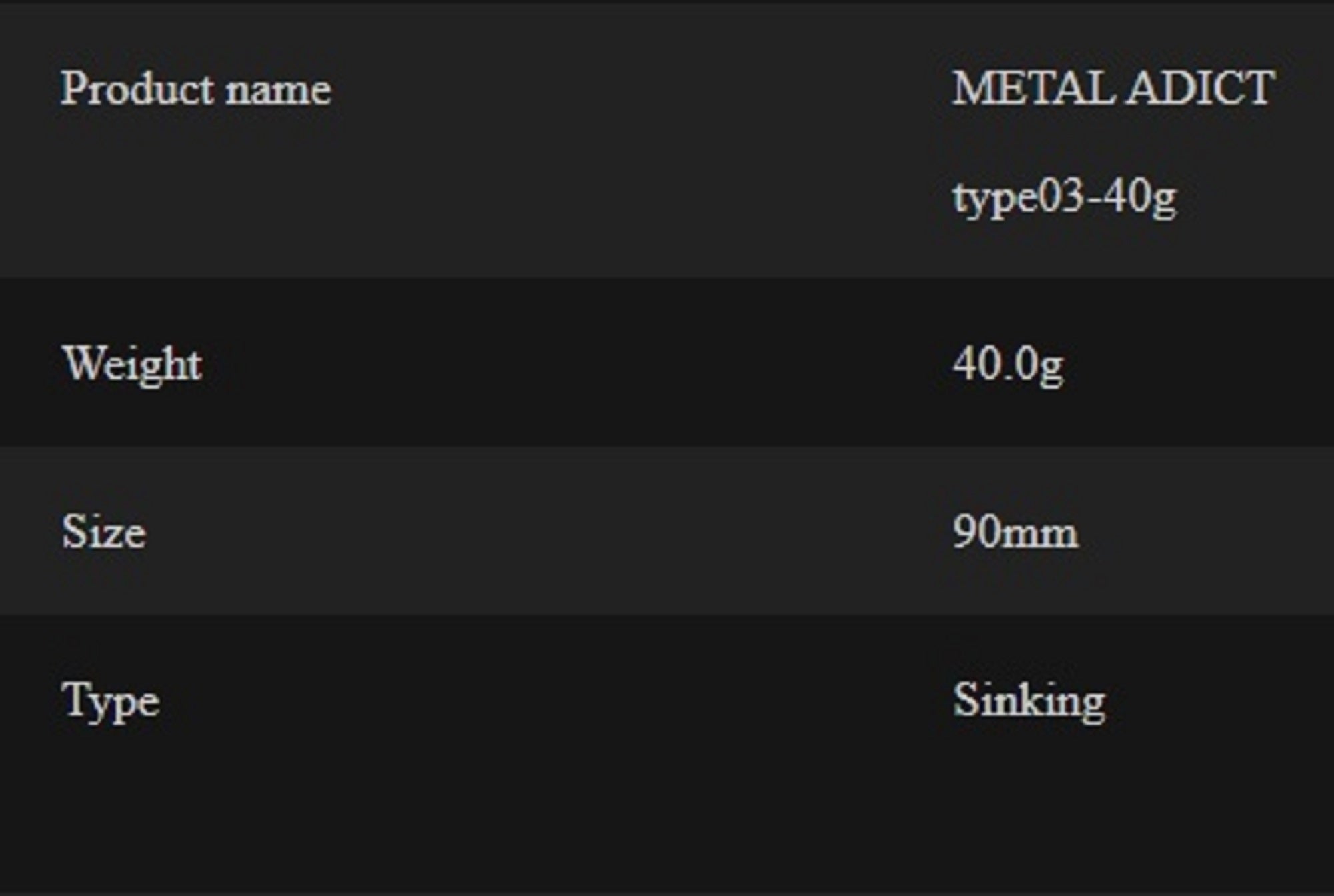 Little Jack Metal Jig Metal Adict 03 90mm 40 grams 11 (9836)