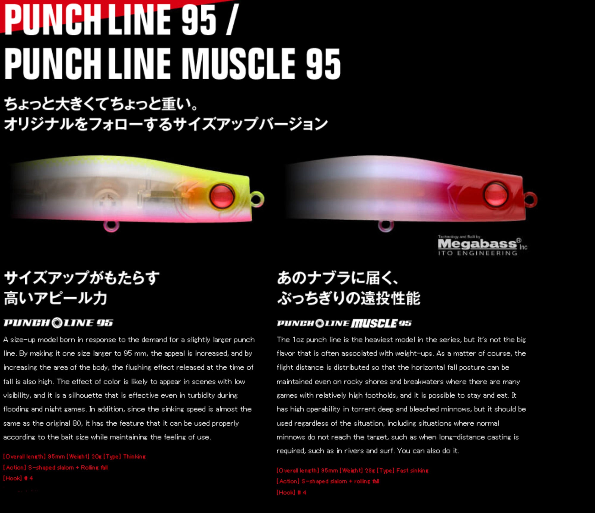 Apia Punch Line Muscle 95 Pencil Sinking Lure 14 (6647)