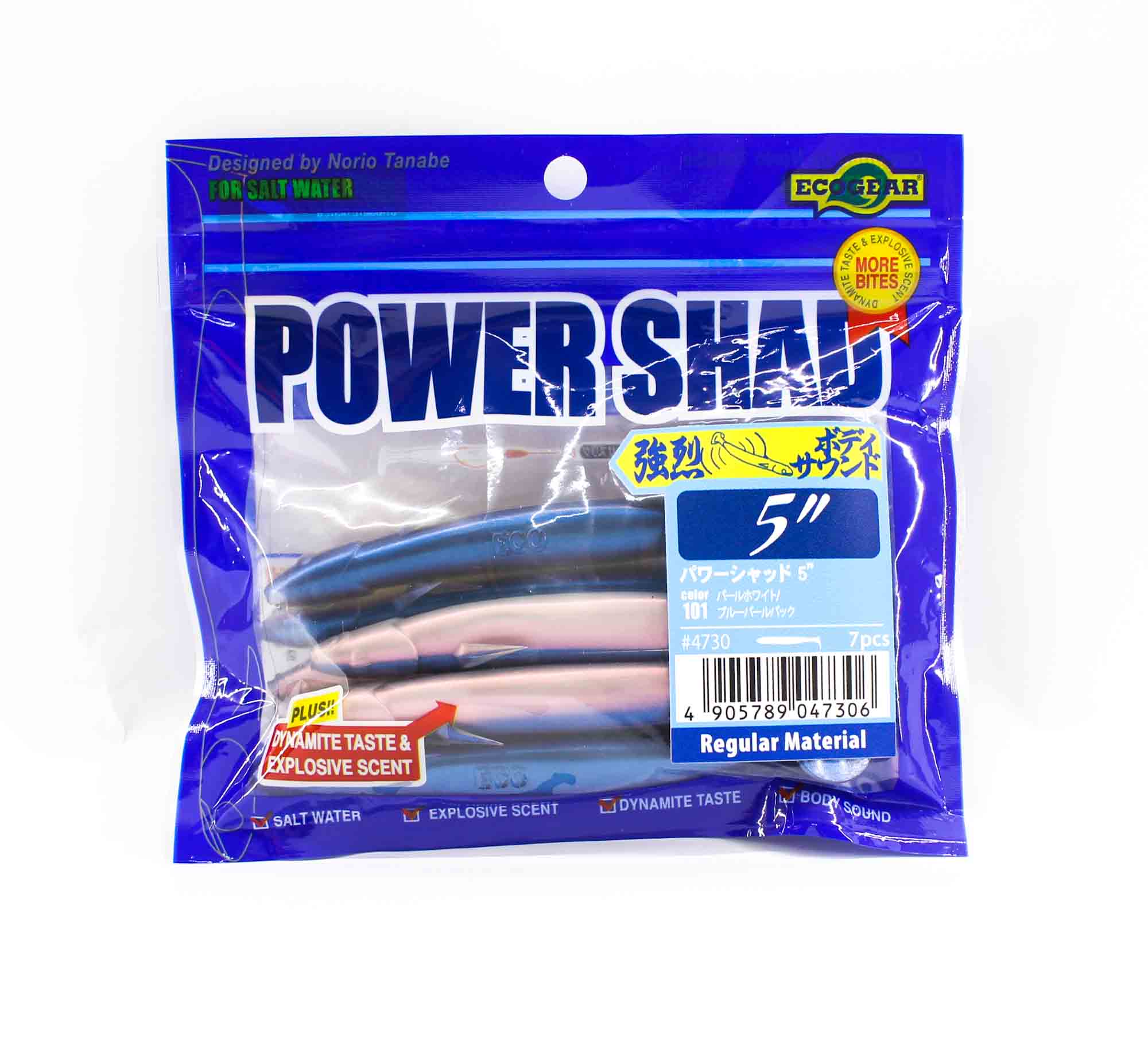 Ecogear Soft Lure Power Shad 5 Inch 101 7/Pack (7306)