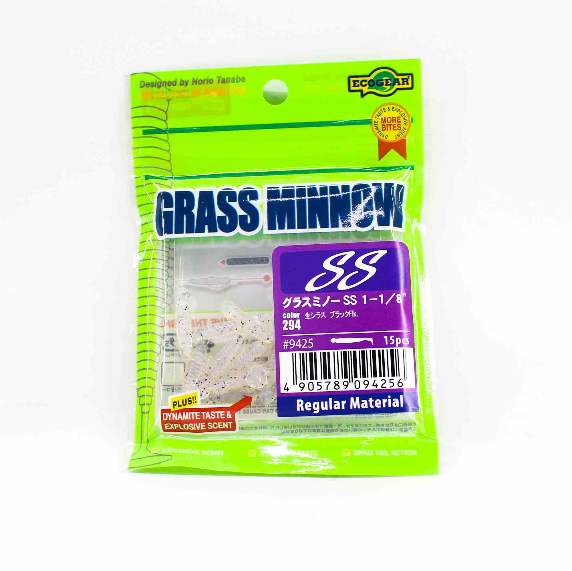 Ecogear Soft Lure Grass Minnow SS 1-1/8 Inch 15 piece per pack 294 (4256)