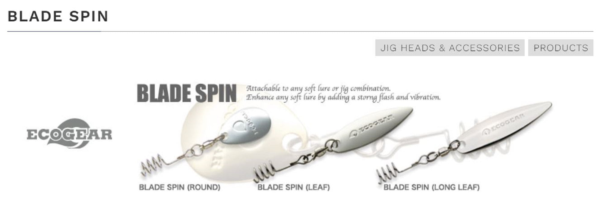 Ecogear Blade Spin Long Leaf For Soft Lure Silver (5286)