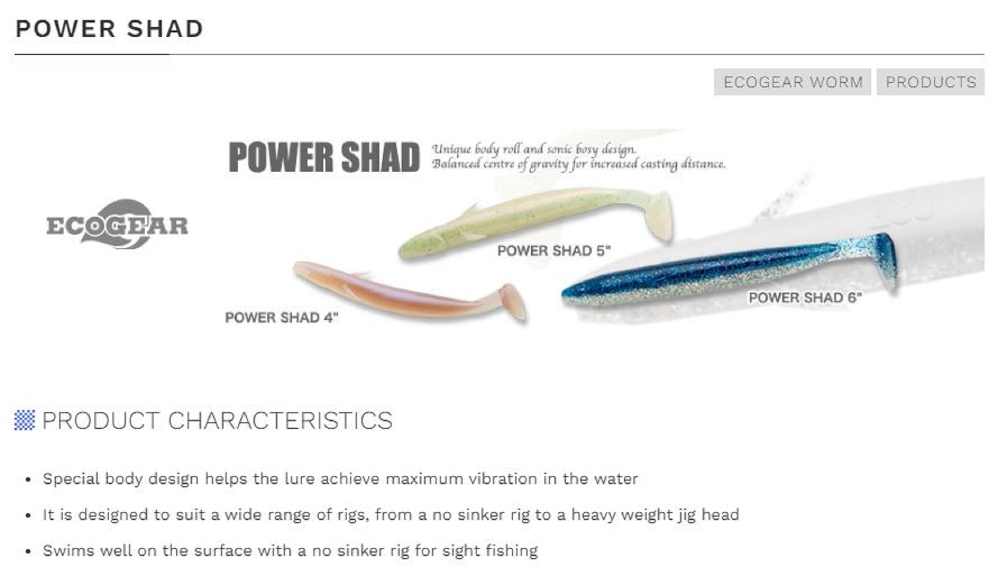 Sale Ecogear Soft Lure Power Shad 6 Inch 474 (4010)