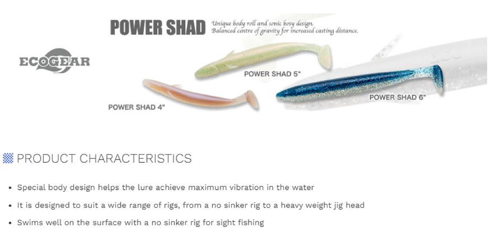 Ecogear Soft Lure Power Shad 5 Inch 102 (8673)