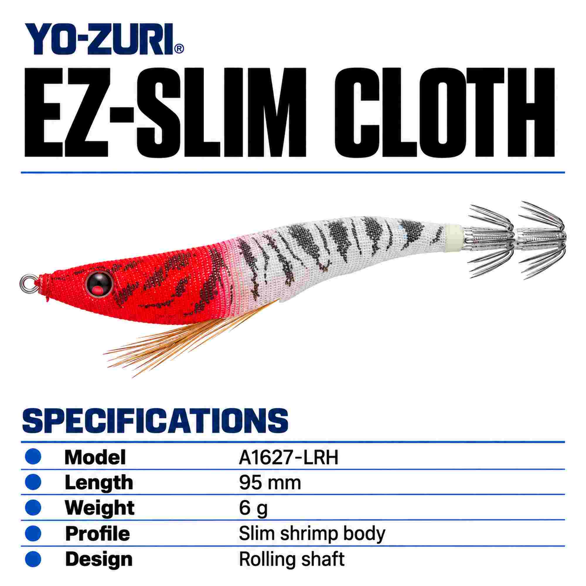 Yo Zuri EZ Slim Cloth 95mm Squid Jig A1627-LRH (8652)