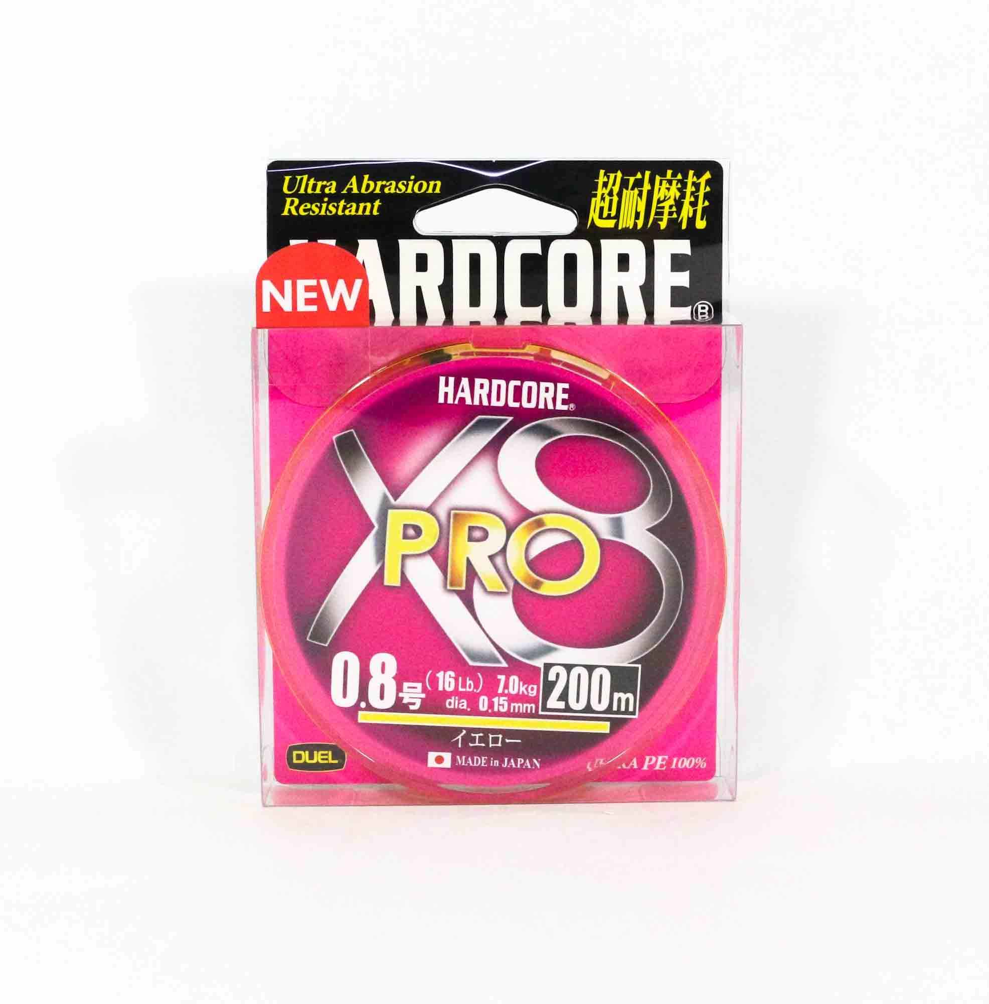 Yo Zuri Duel P.E Line Hardcore X8 Pro 200m P.E 0.8 7.0Kg Yellow H3883-Y