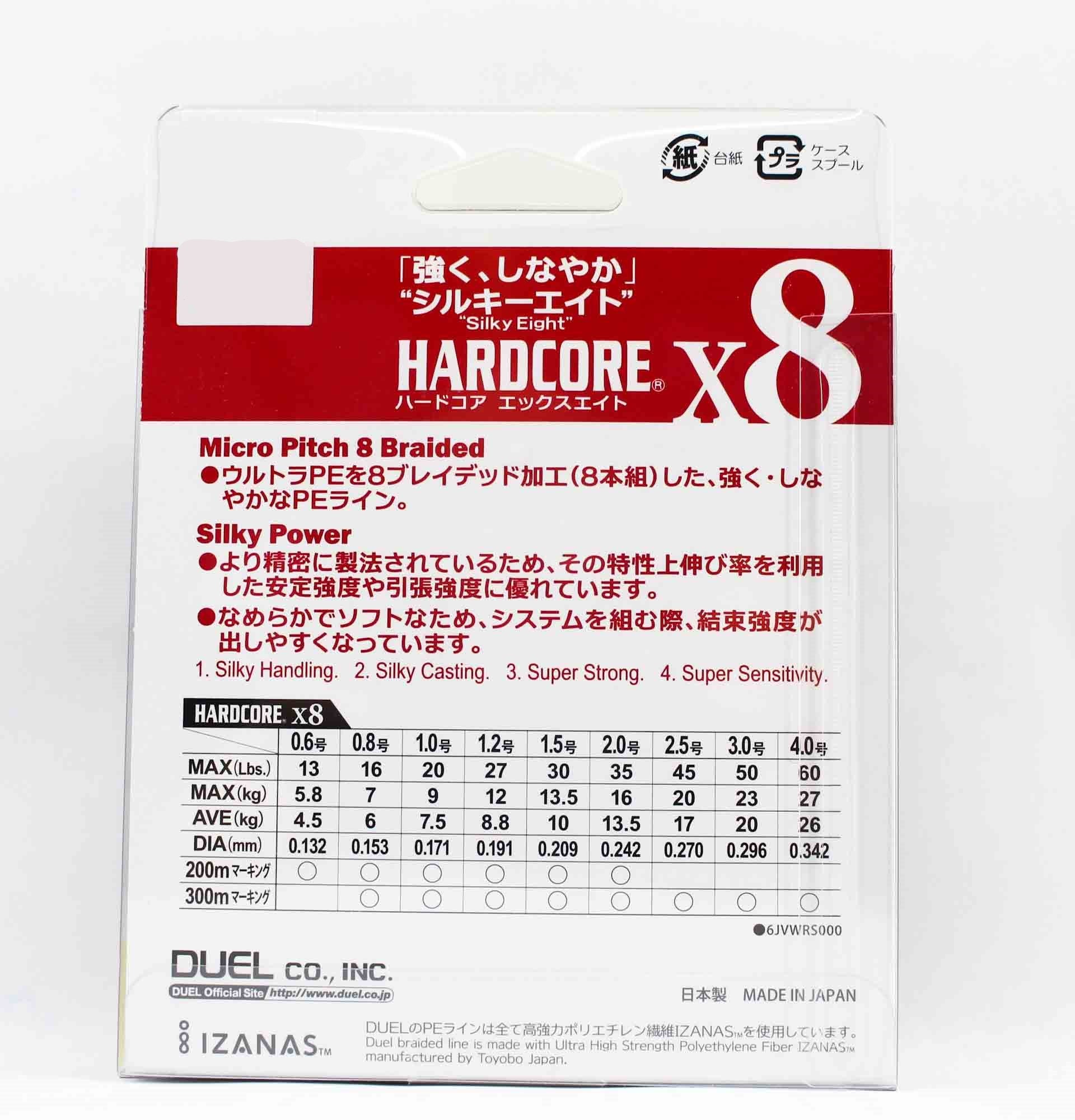 Yo Zuri Duel P.E Line Hardcore X8 300m P.E 3 23.0Kg (0.296mm) H3268N-5CBL
