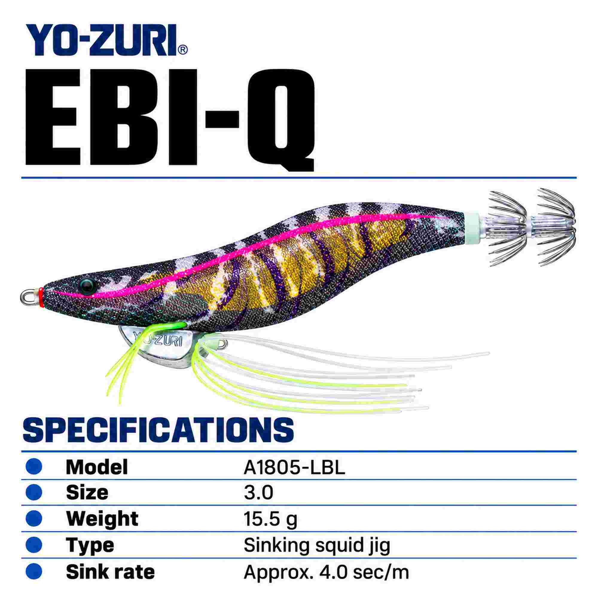 Yo Zuri Ebi-Q Squid Jig Sinking Lure Size 3.0 A1805-LBL (3557)